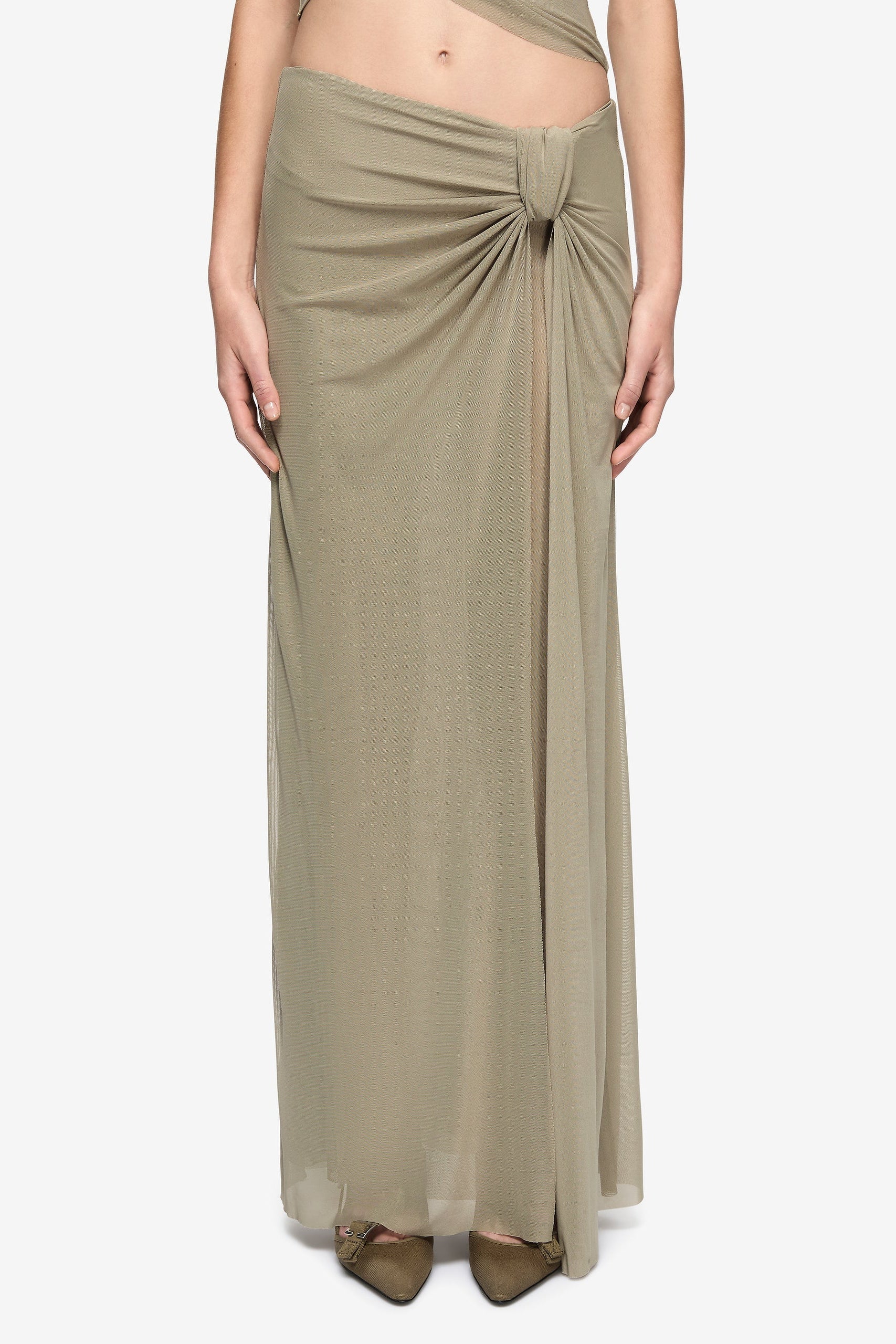 Oria Drape Skirt Light Taupe