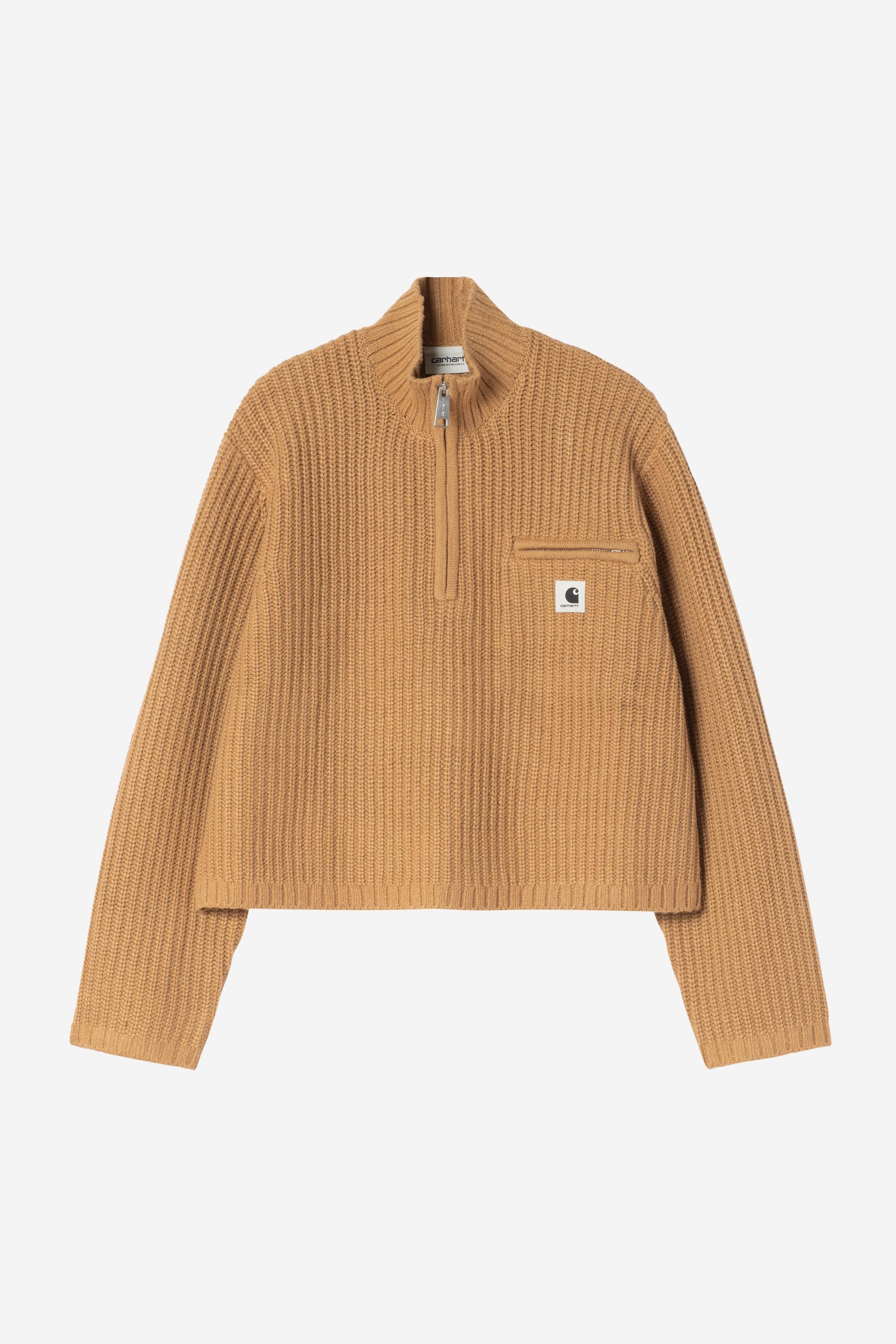 Women's Detroit Half Zip Sweater | WIP Dusty Hamilton Brown