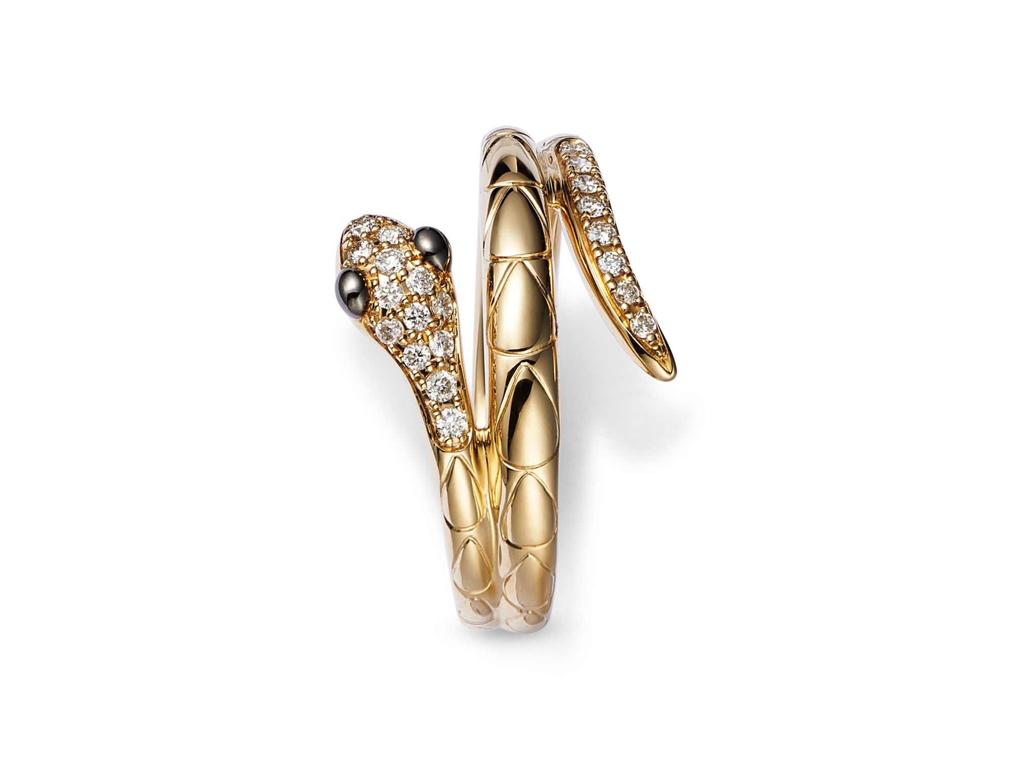 Diamond Snake Ring in 14K Yellow Gold, .15 tcw - Exclusive — Image 3