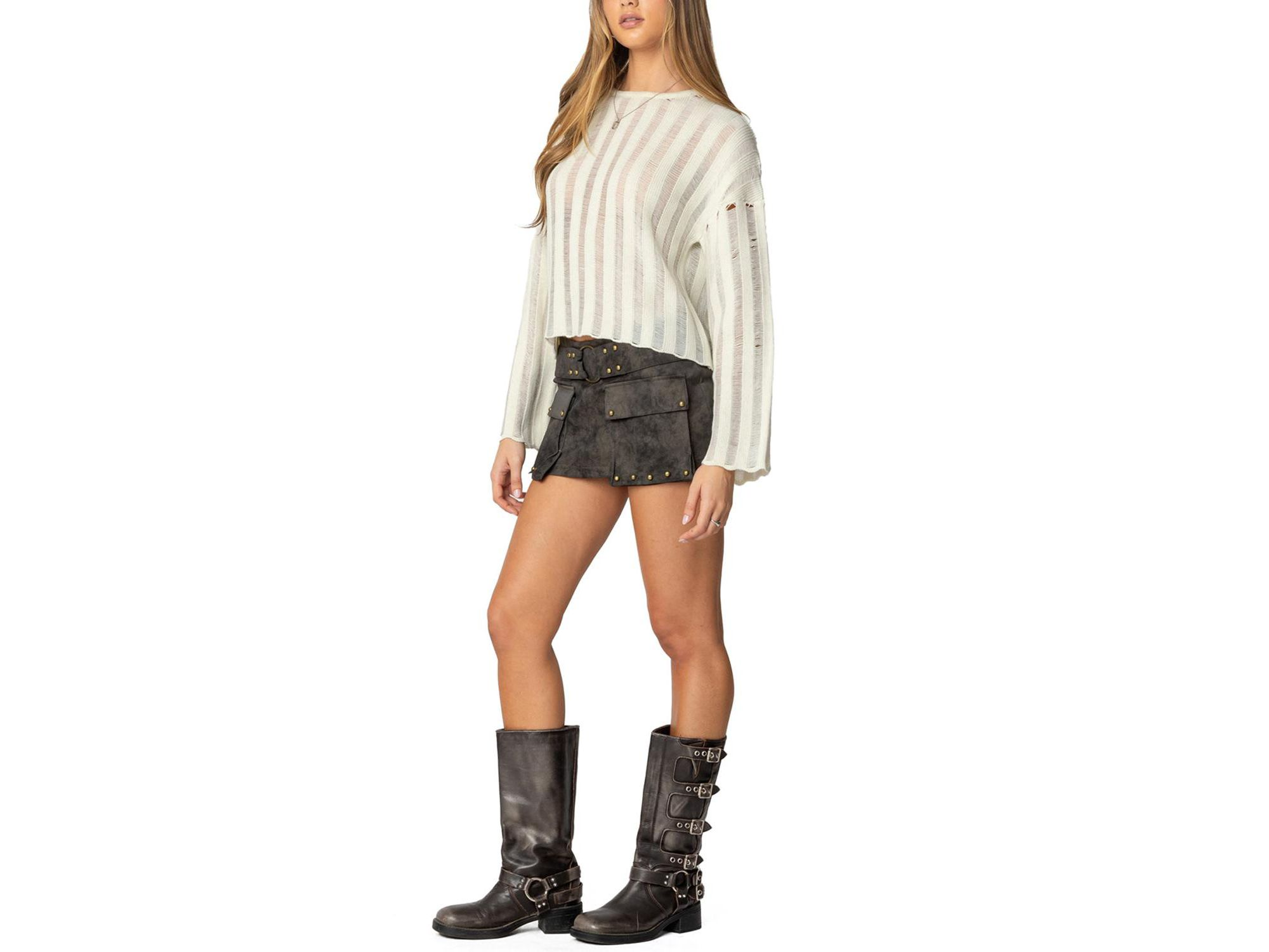 Stripey Shredded Sweater — Image 3