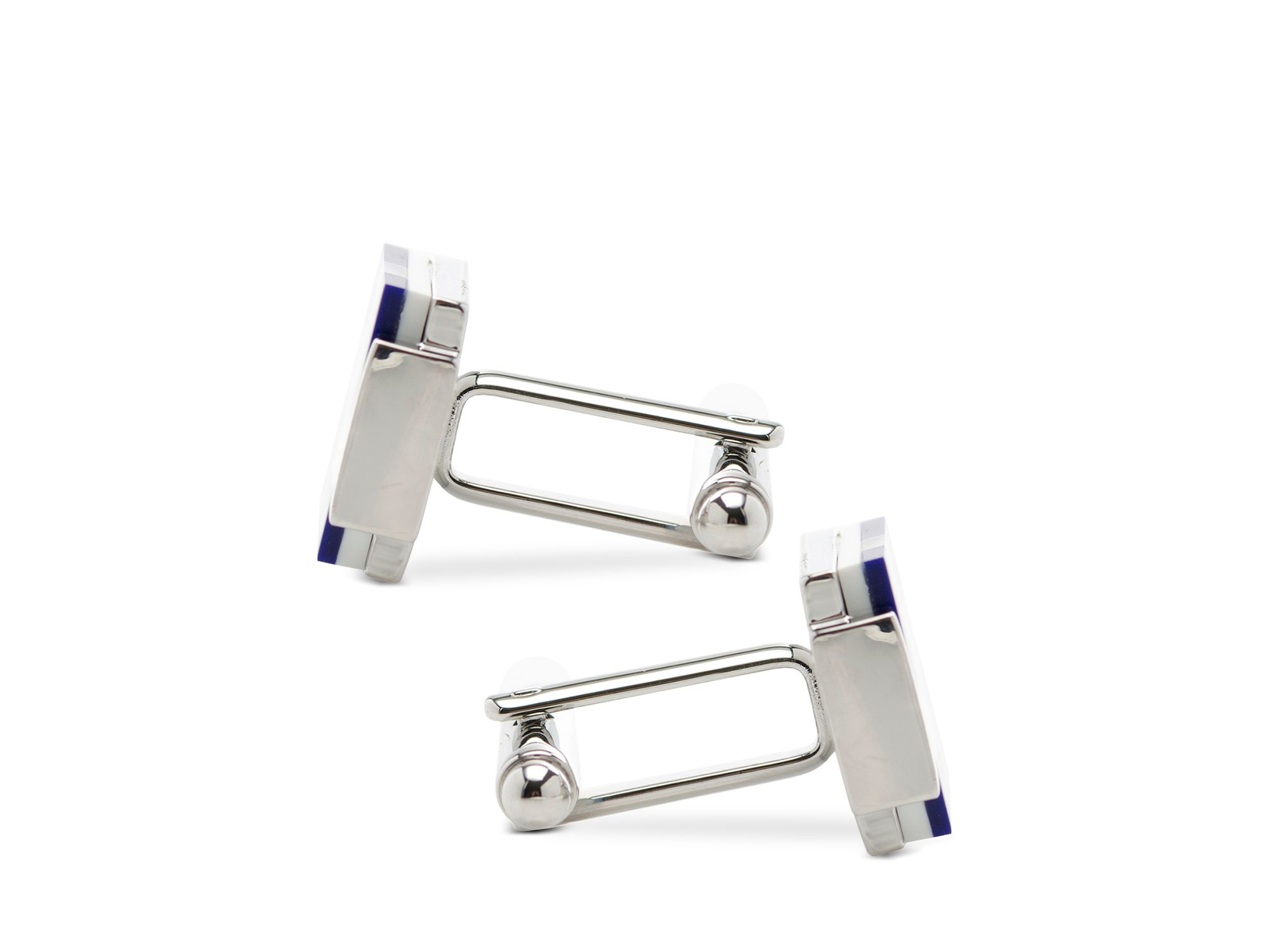 Mother of Pearl and Lapis Blue Windmill Square Cufflinks — Image 4