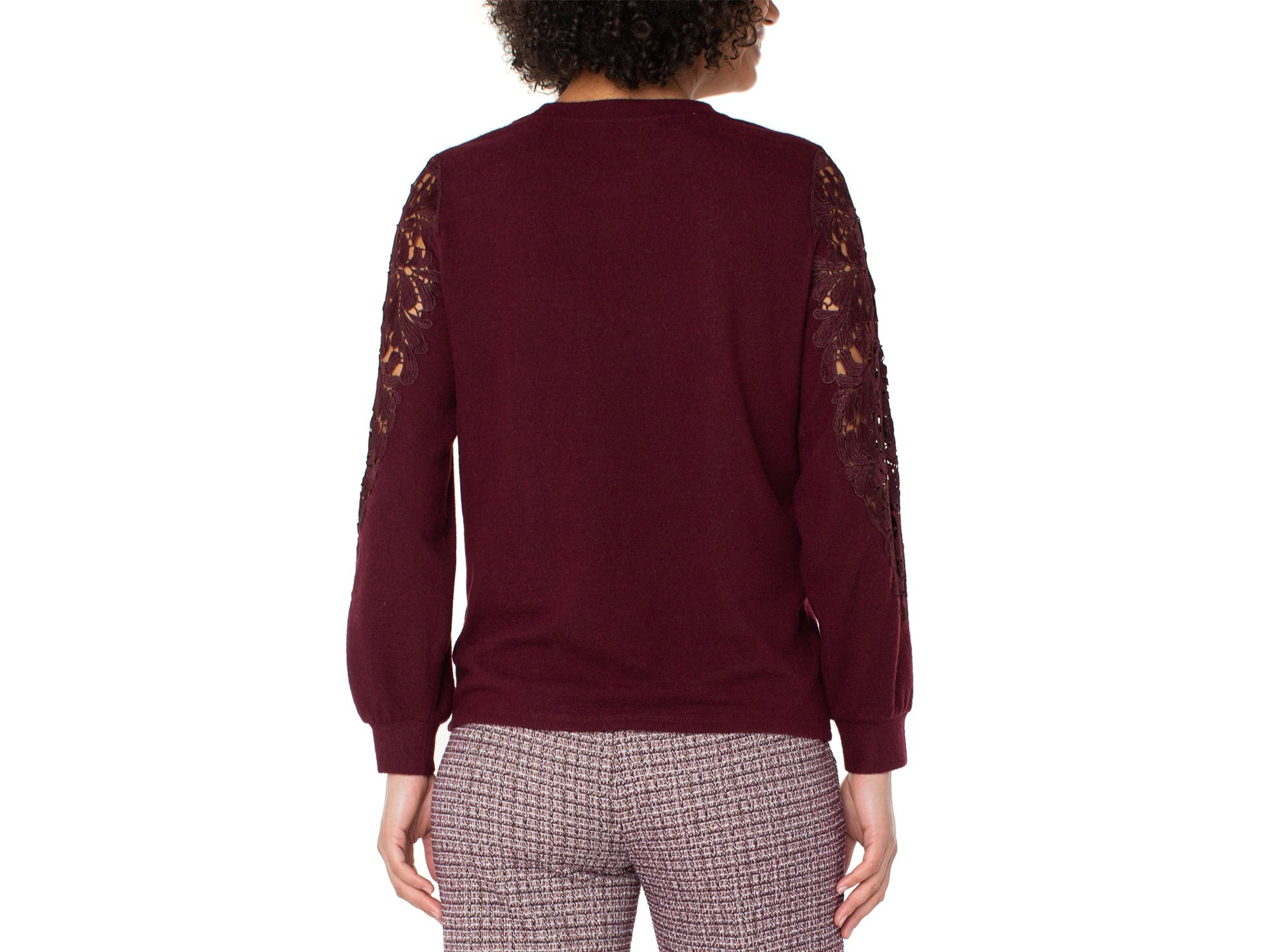 Lace Trim Crewneck Sweater — Image 5