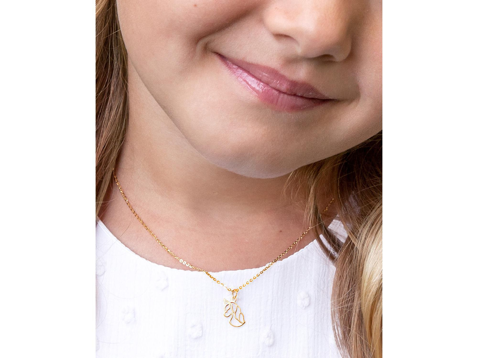 Children's 14K Gold Unicorn Dreams Girls' 12-14" Necklace — Image 3
