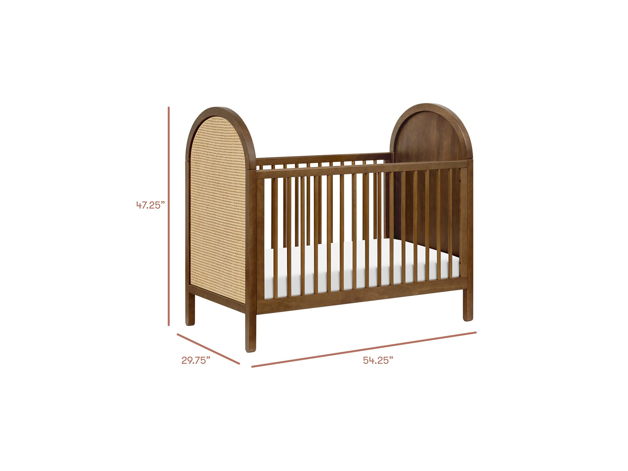 Bondi Cane 3-in-1 Convertible Crib with Toddler Bed Conversion Kit in Natural Walnut — Image 4