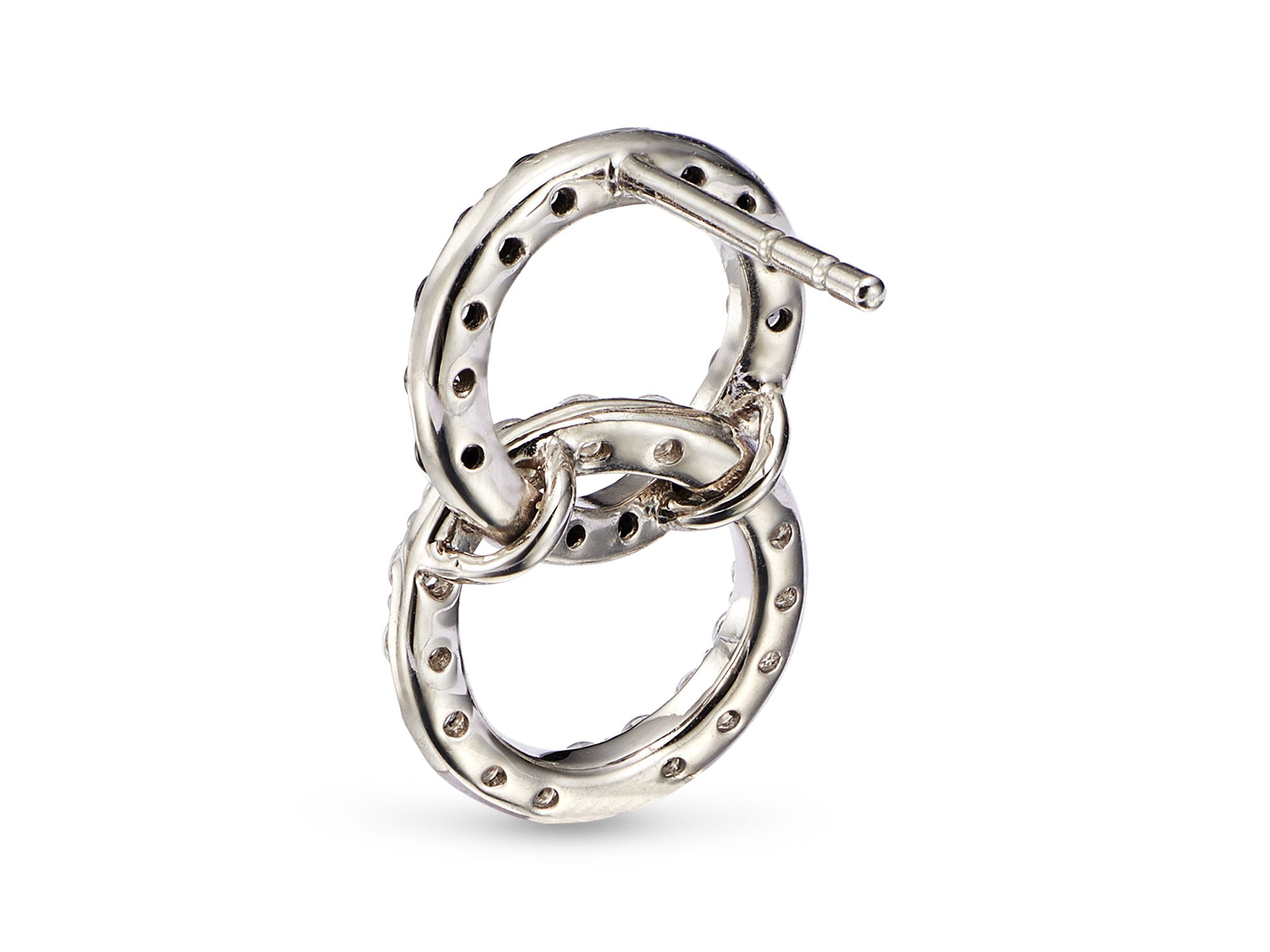 White & Black Diamond Double O Earrings in 14K White Gold, 0.50 tcw - 150th Anniversary Exclusive — Image 4