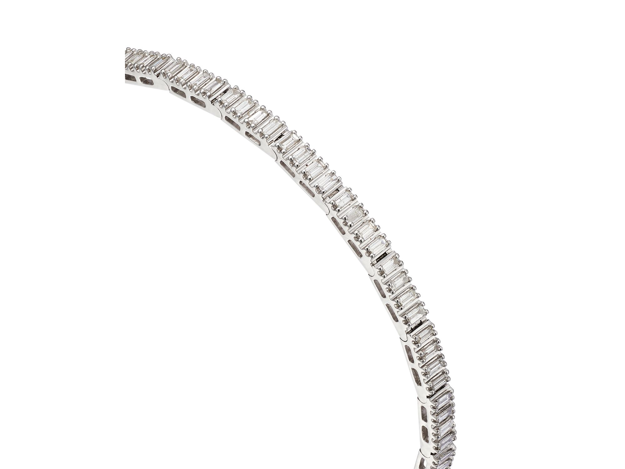 Diamond Baguette Tennis Bracelet in 14K White Gold, 1.5 tcw — Image 3