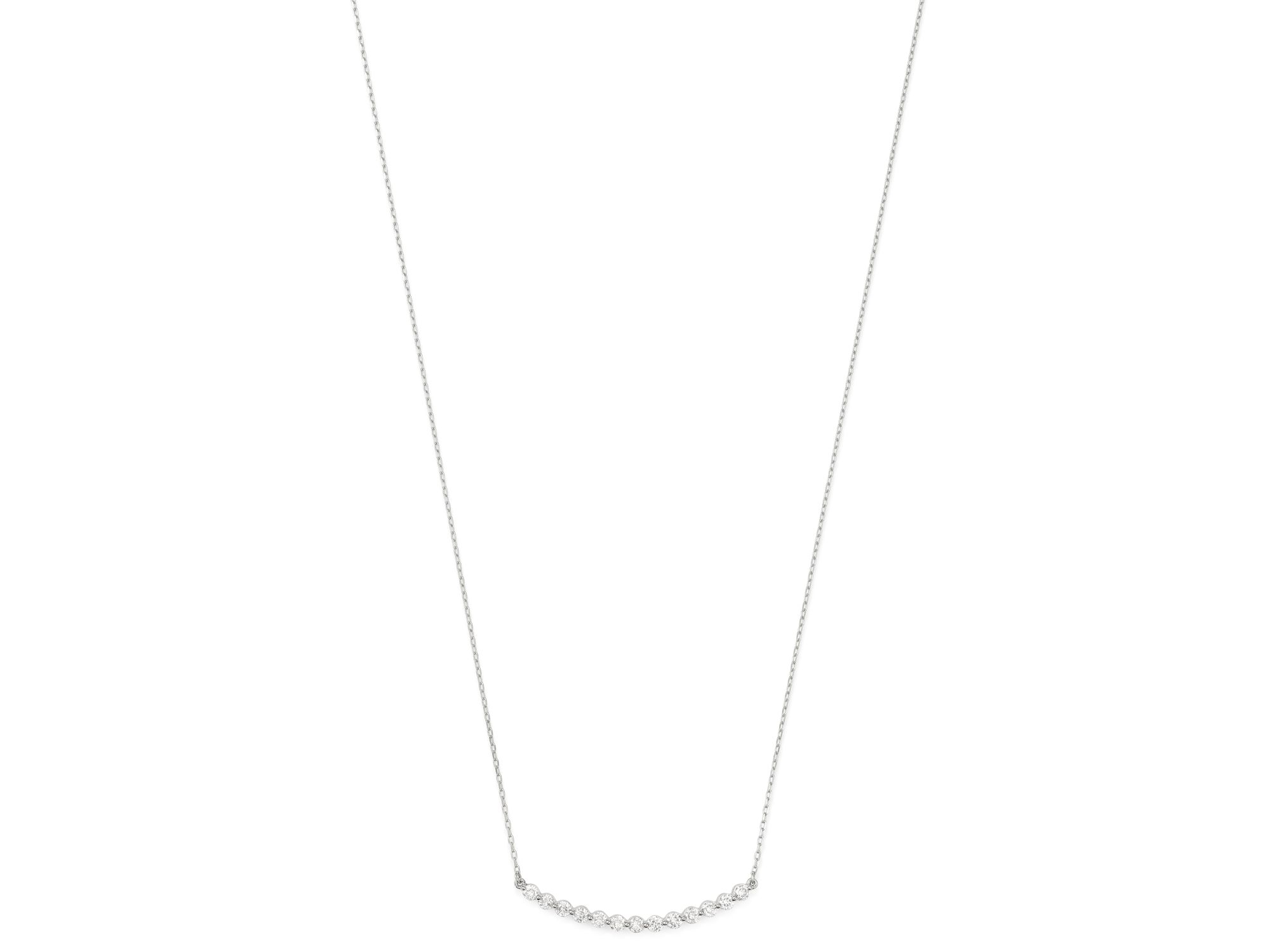 Diamond Bar Necklace in 14K White Gold, 0.75 tcw — Image 3
