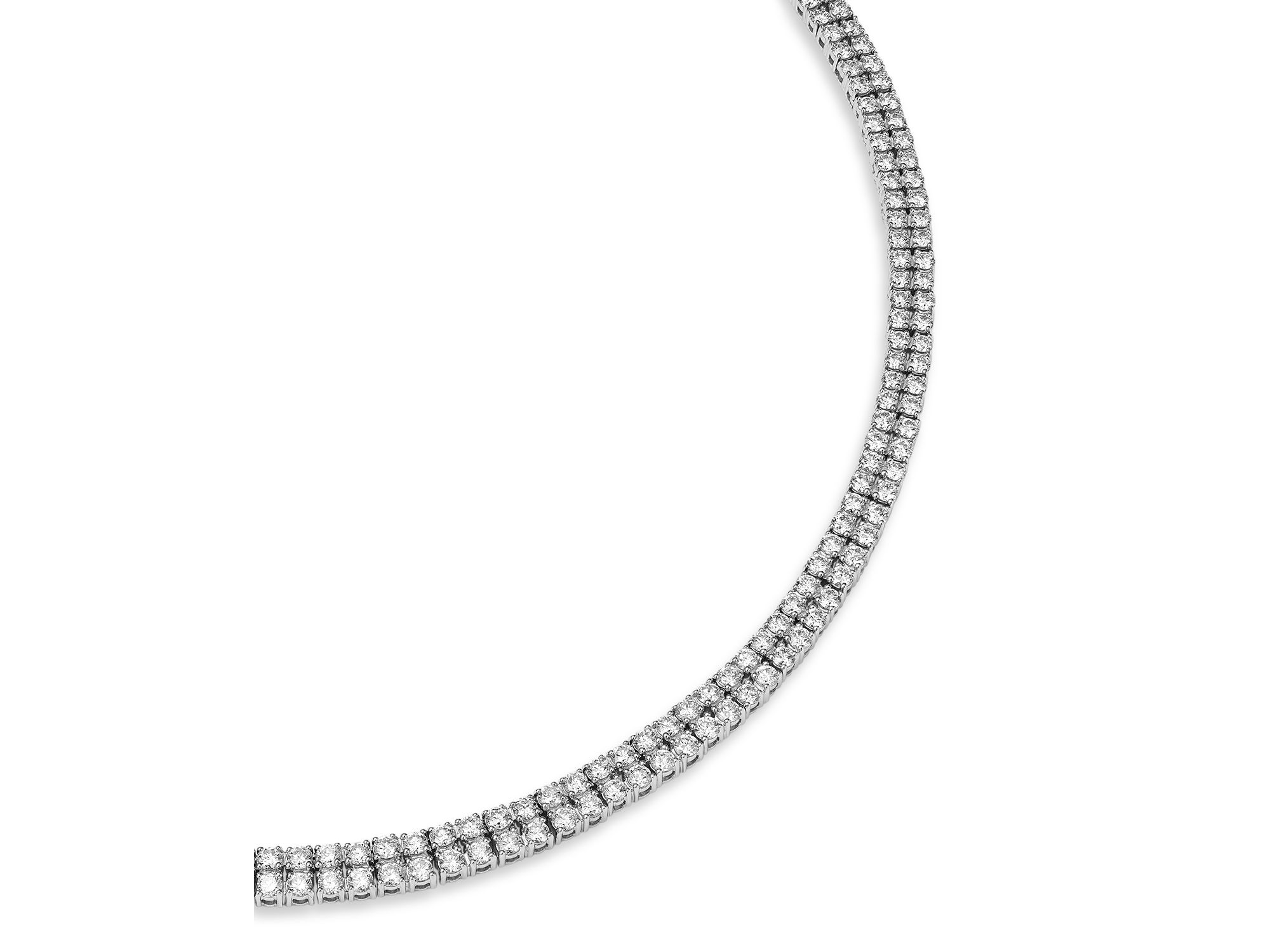 Diamond Tennis Choker Necklace in 14K White Gold, 8.0 tcw — Image 3