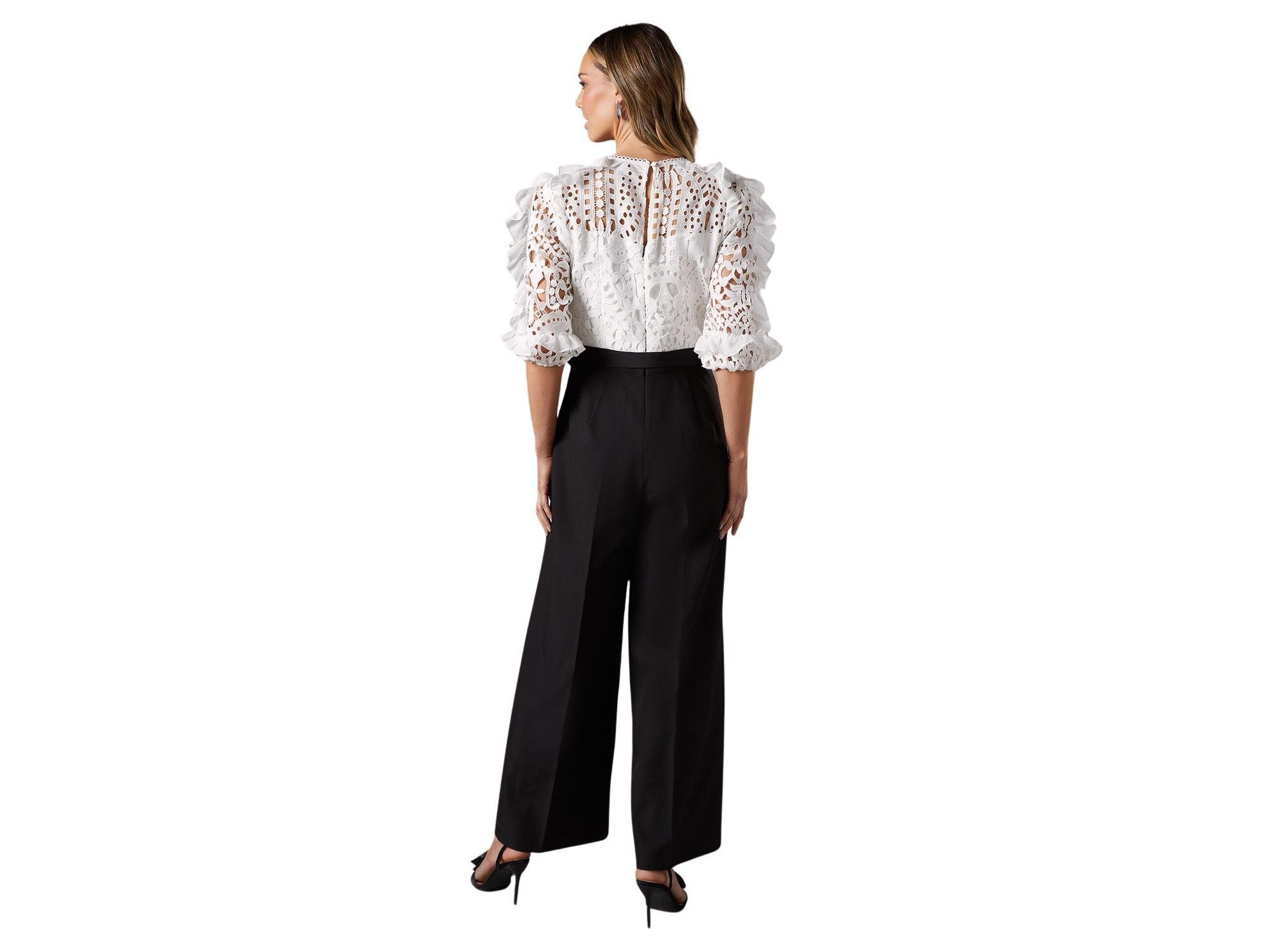 Lace Cut Out Belted Jumpsuit — Image 4
