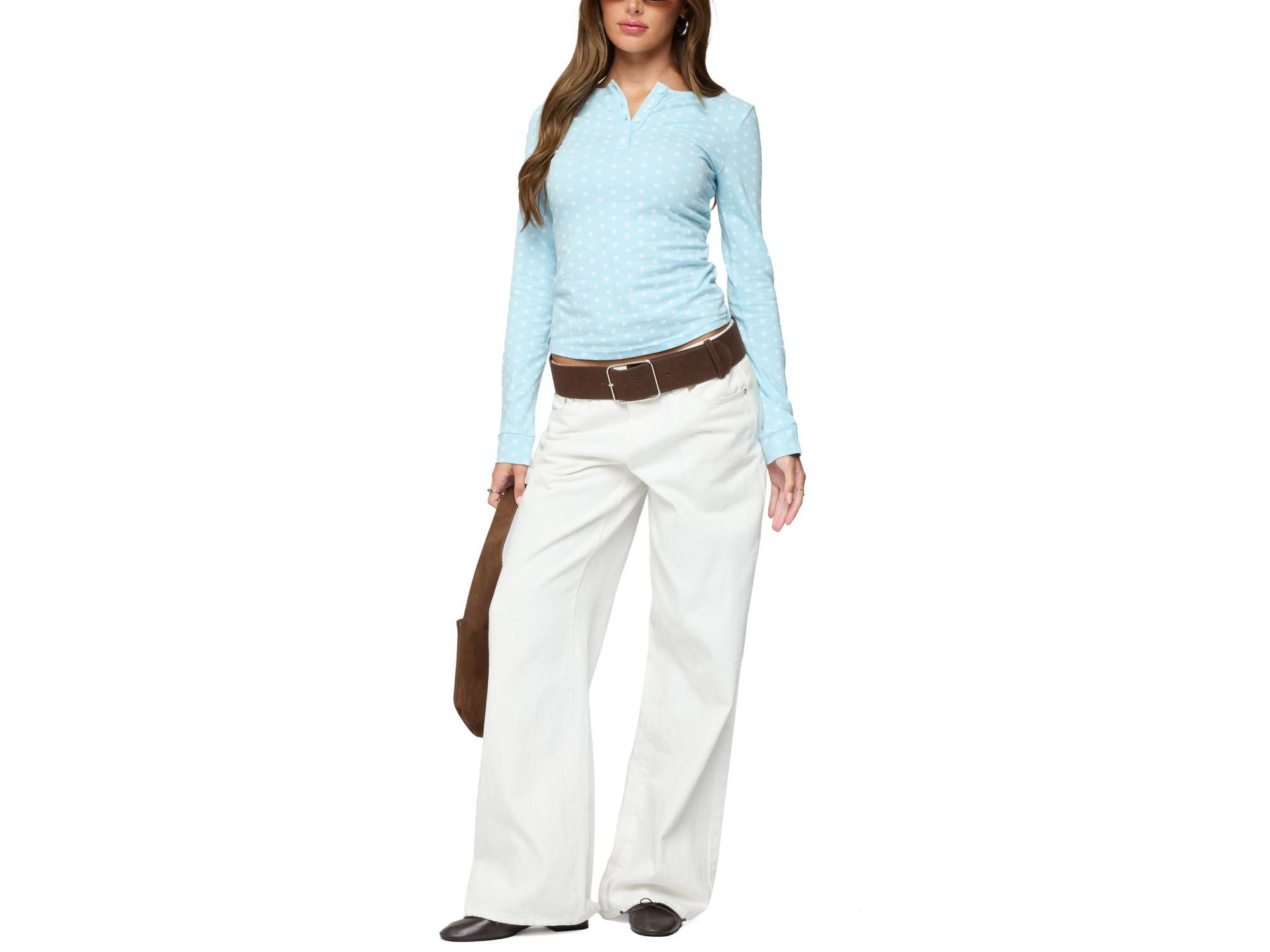 Keana Polka Dot Henley Top — Image 4
