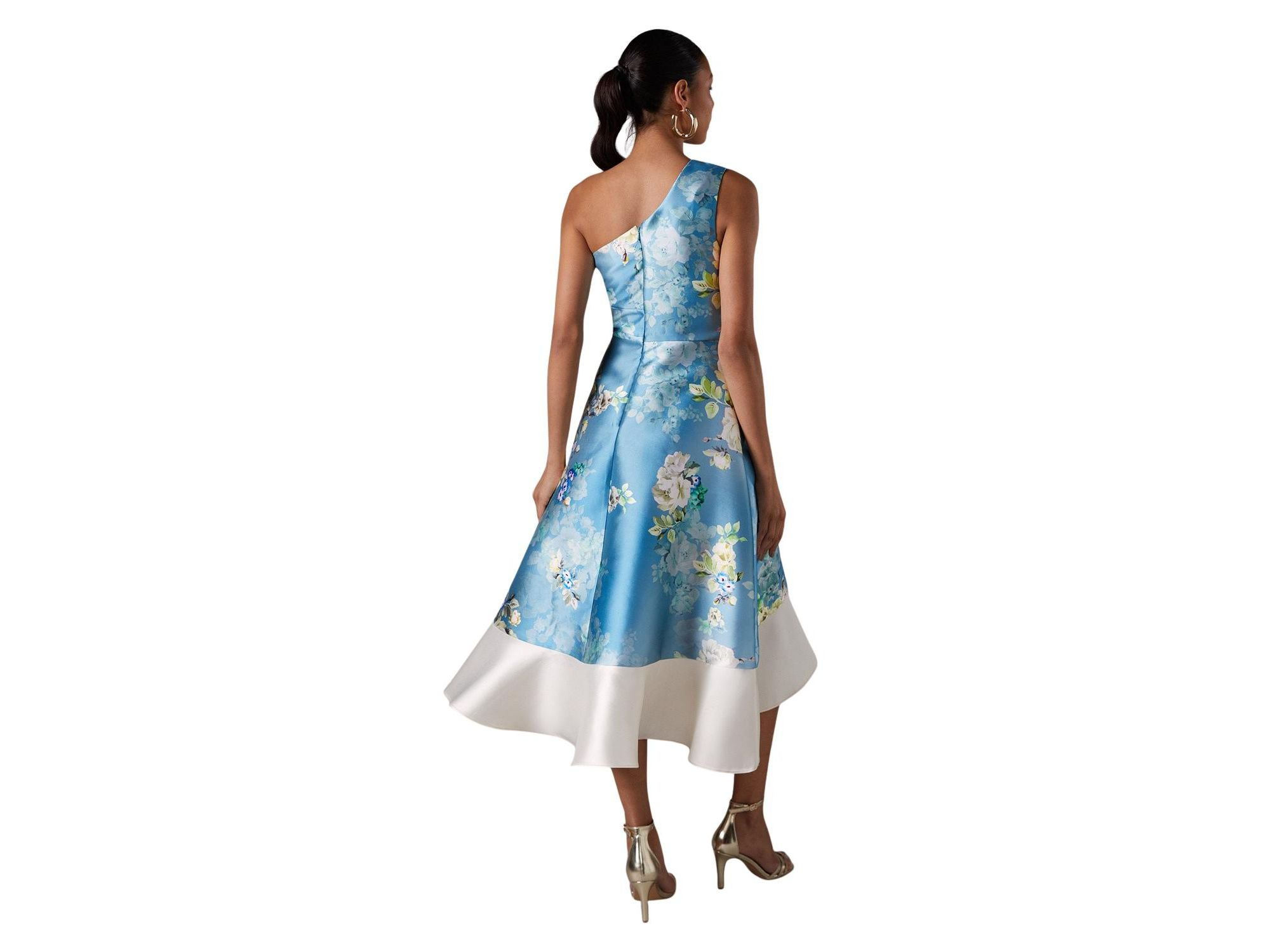 One Shoulder Ruffle Midi Dress — Image 4
