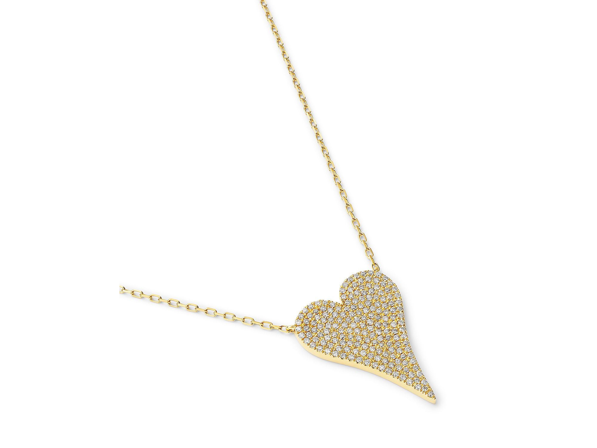 Diamond Heart Pendant Necklace in 14K Yellow Gold, 0.50 tcw — Image 3
