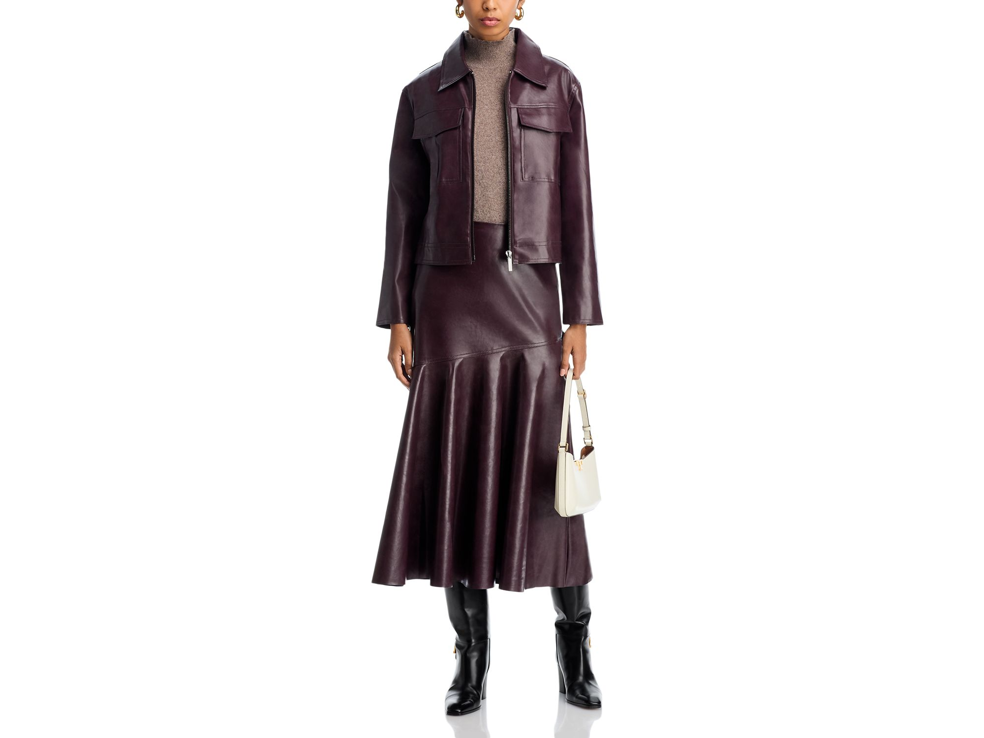 Kayleigh Faux Leather Bomber Jacket — Image 5