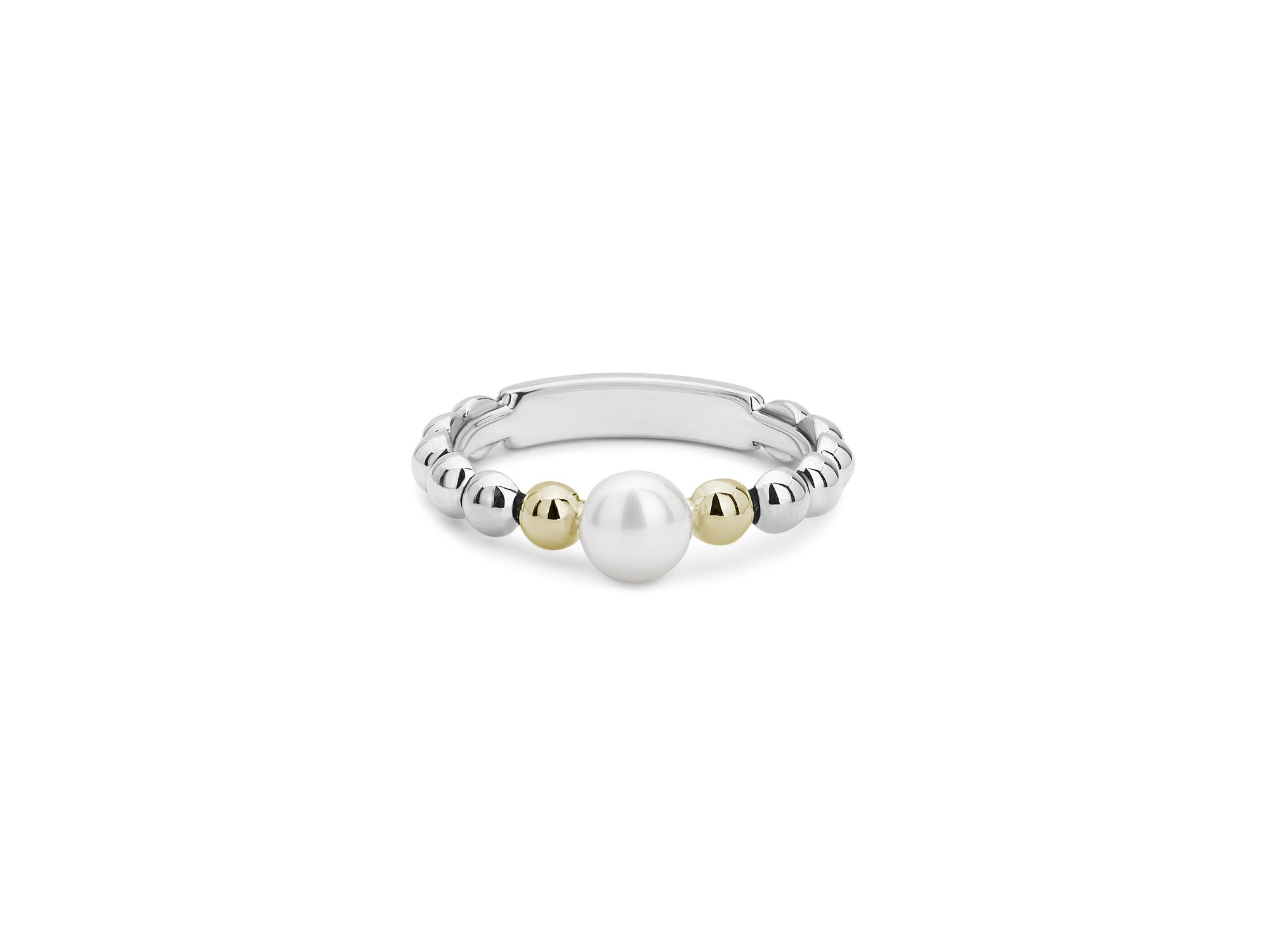 Sterling Silver & 18K Yellow Gold Luna Cultured Freshwater Pearl Ring — Image 5