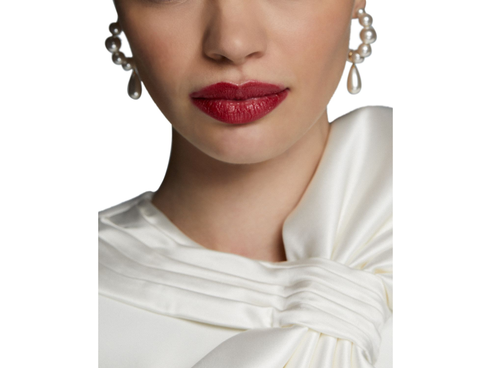 London Pearl Drop C Hoop Earrings — Image 3