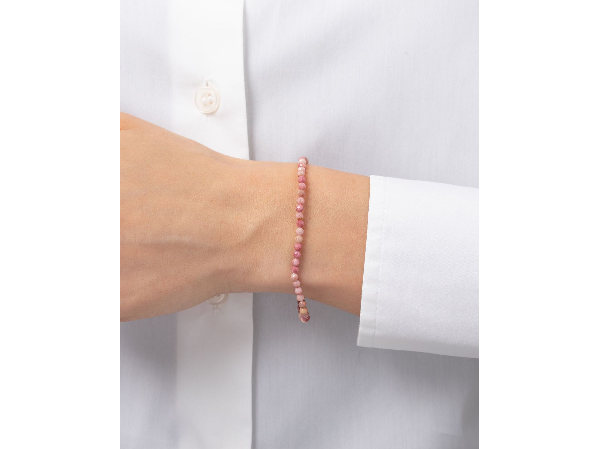 Rhodocrosite Bead Stretch Bracelet — Image 4