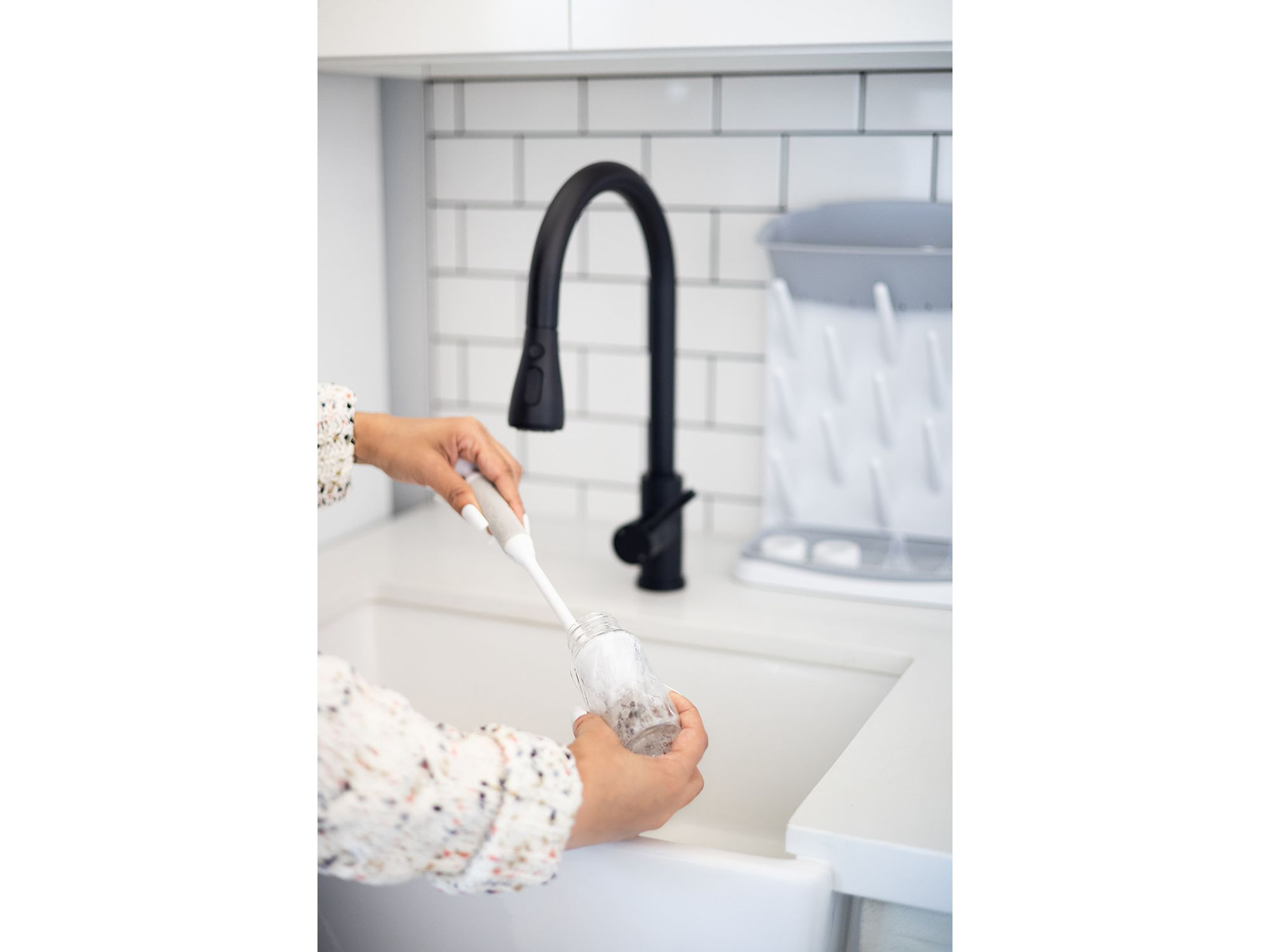 Vertical Bottle Drying Rack, Botte Brush & Microfiber Drying Mat Bundle — Image 4