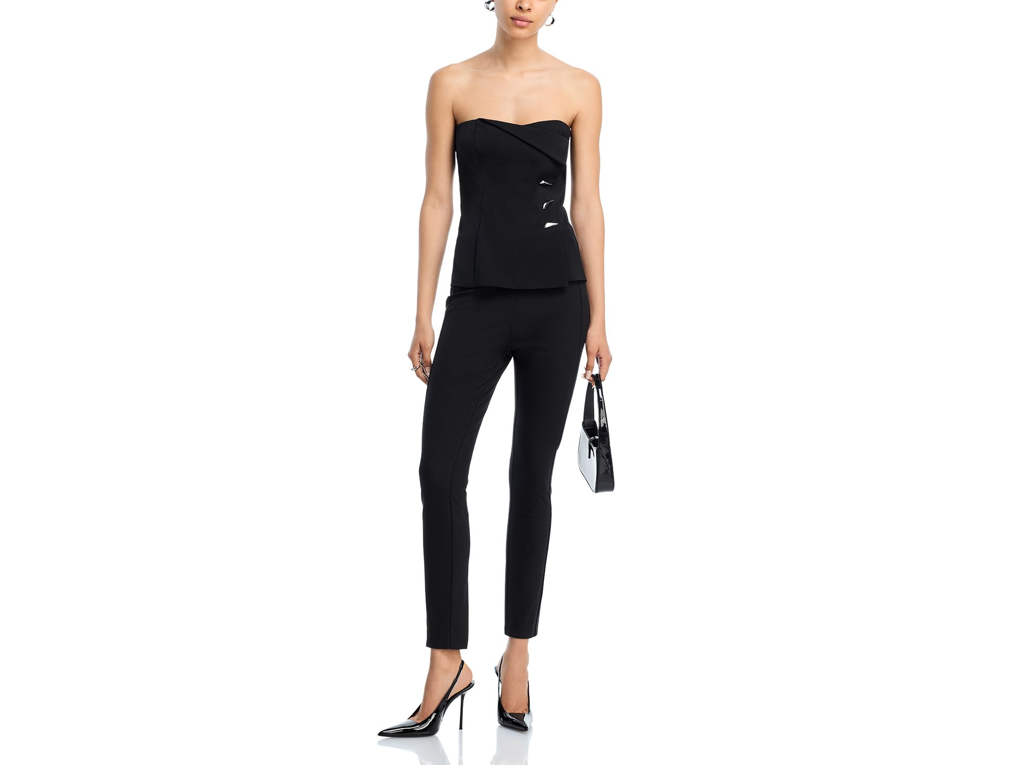 Strapless Sculptural Button Top - Exclusive — Image 4