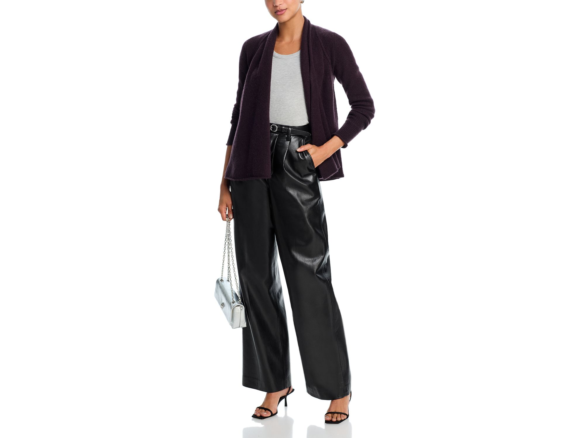 100% Cashmere Drape Front Cardigan - Exclusive — Image 4