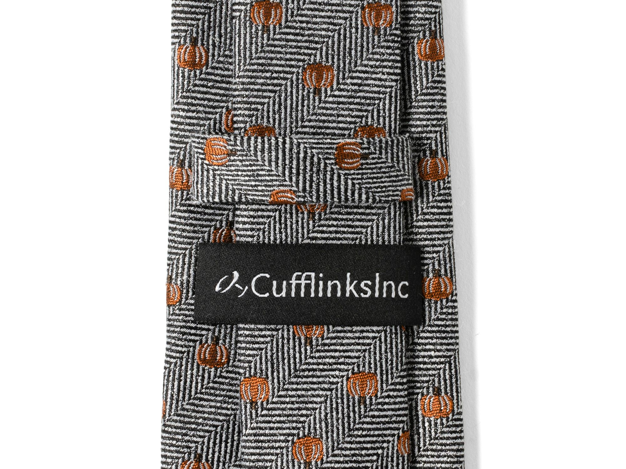 Holiday Pumpkin Herringbone Silk Tie — Image 3