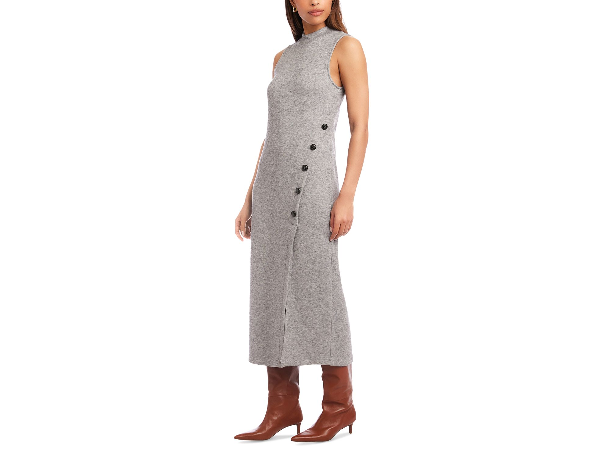 Lauren Button Detail Midi Dress — Image 9