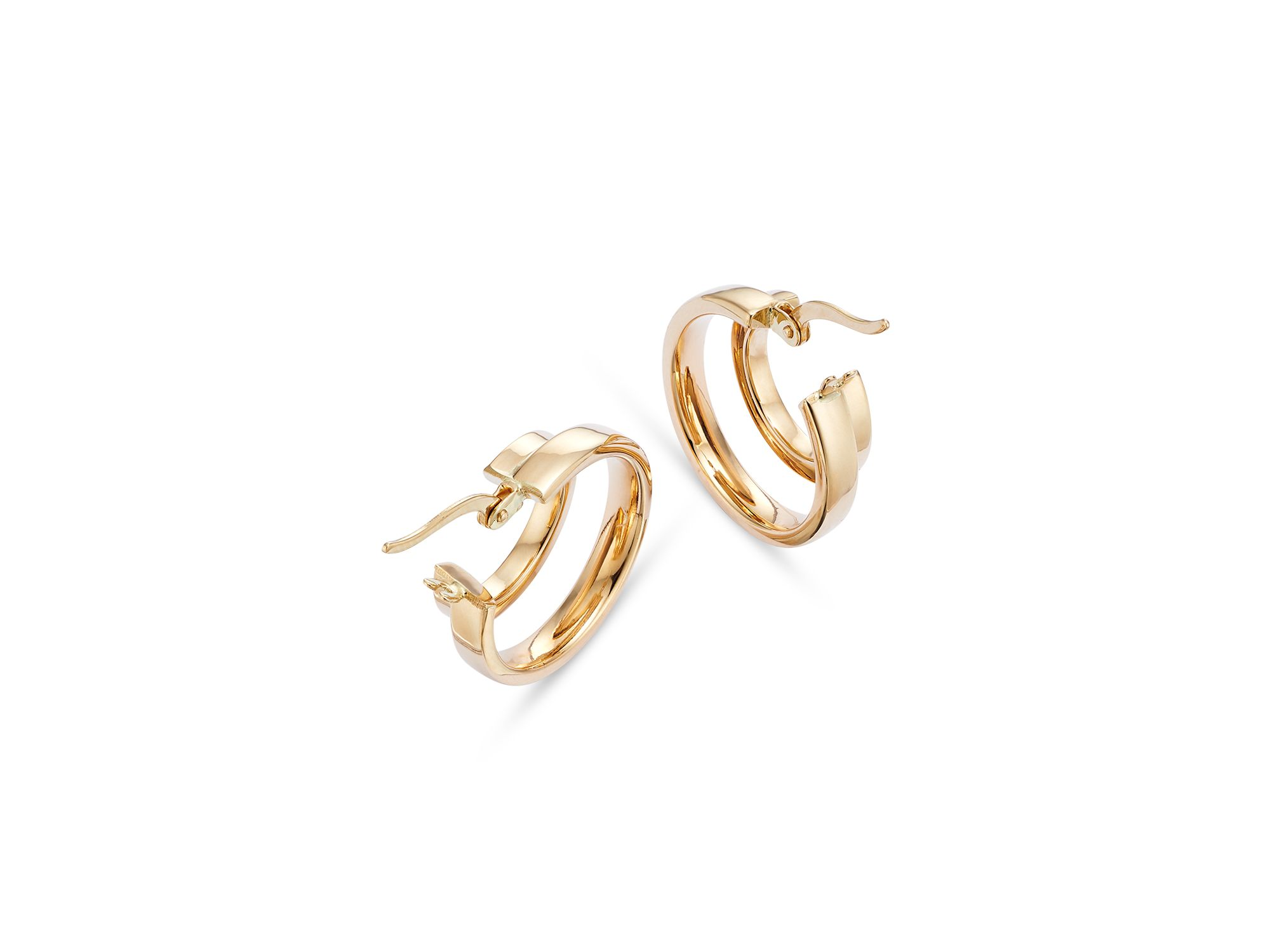 Double Row Hoop Earrings in 14K Yellow Gold — Image 3