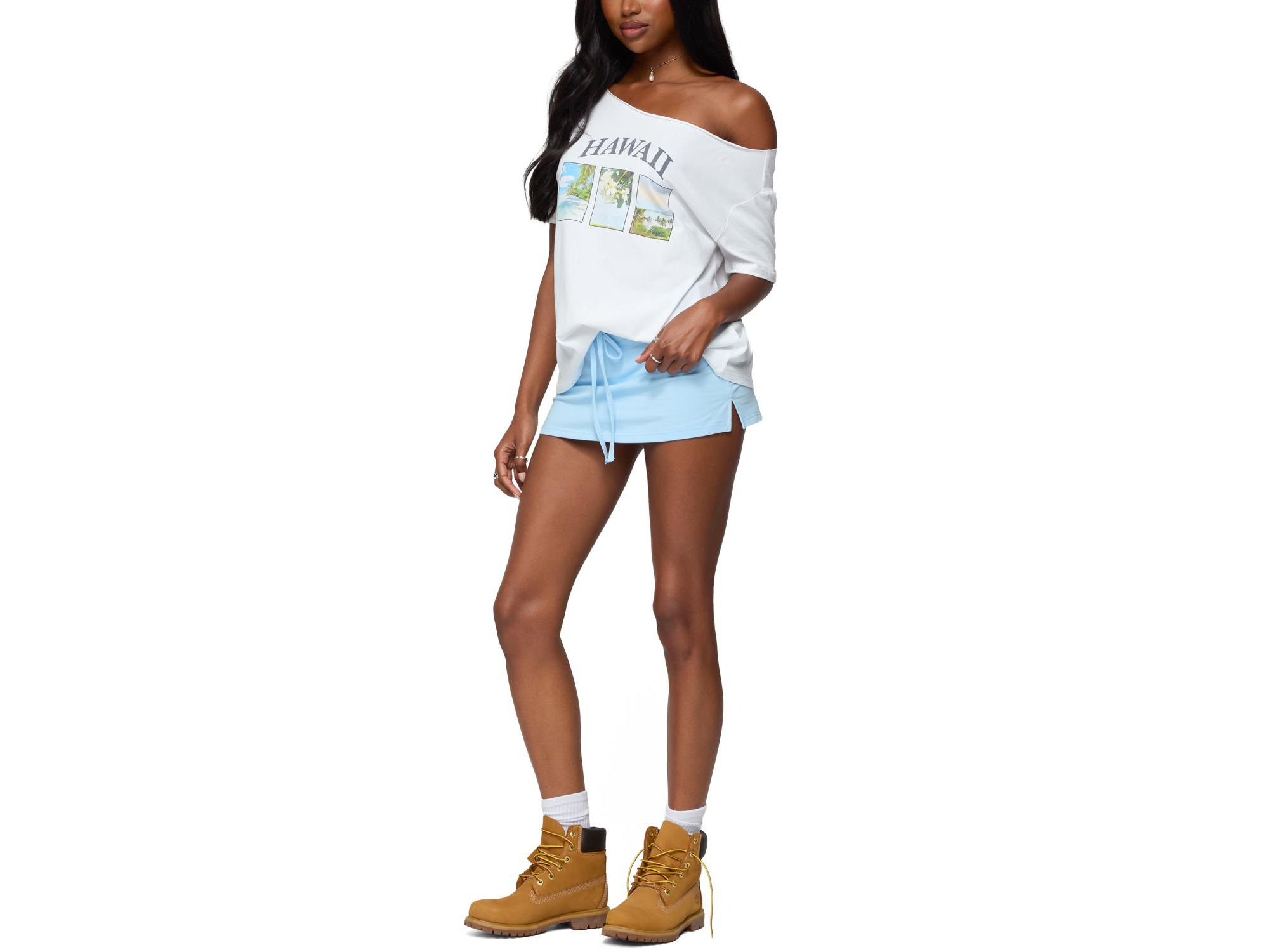 Hawaiian Babe Off Shoulder T Shirt — Image 3