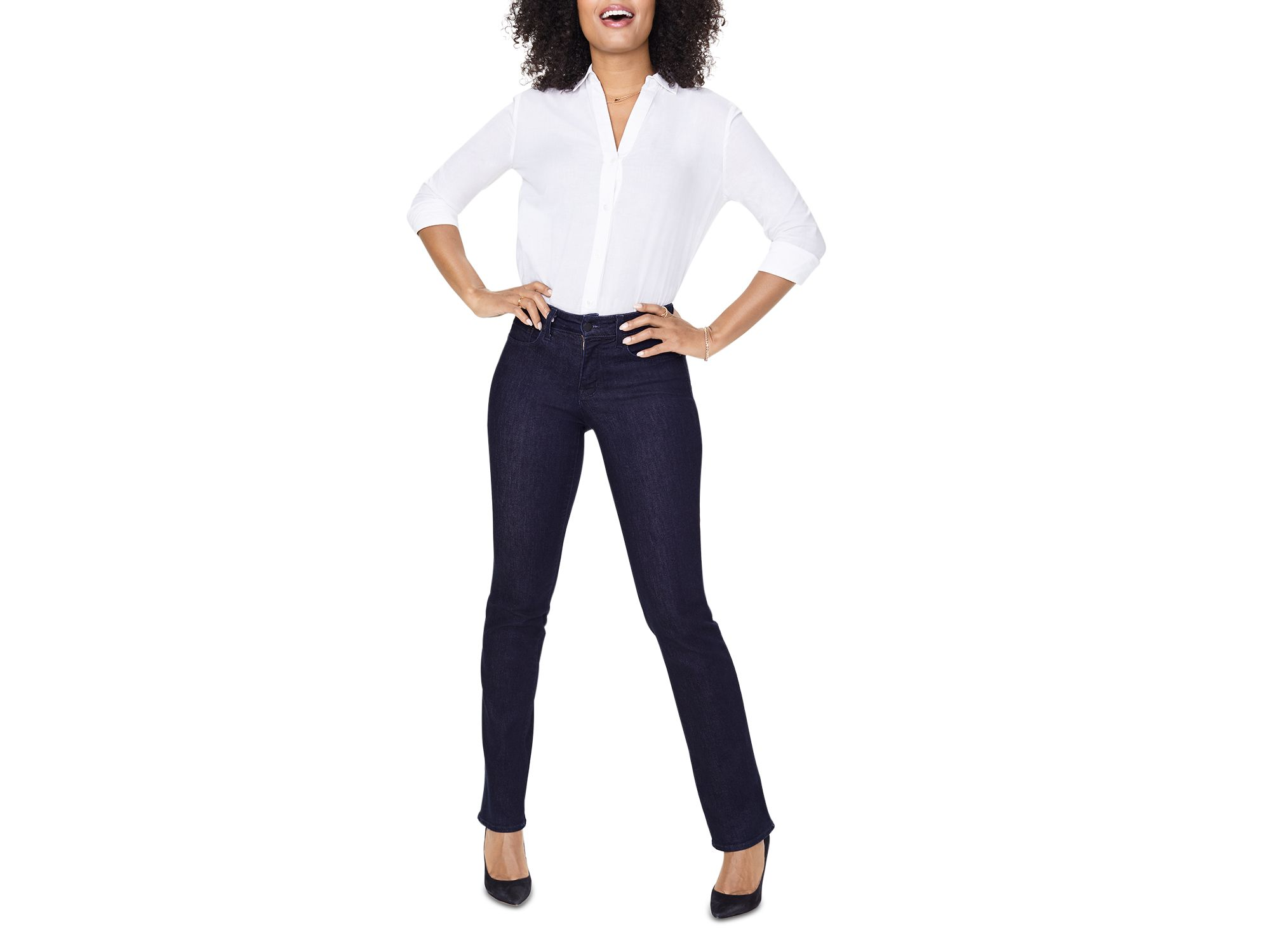 Petite Marilyn High Rise Straight Jeans in Quinn — Image 5
