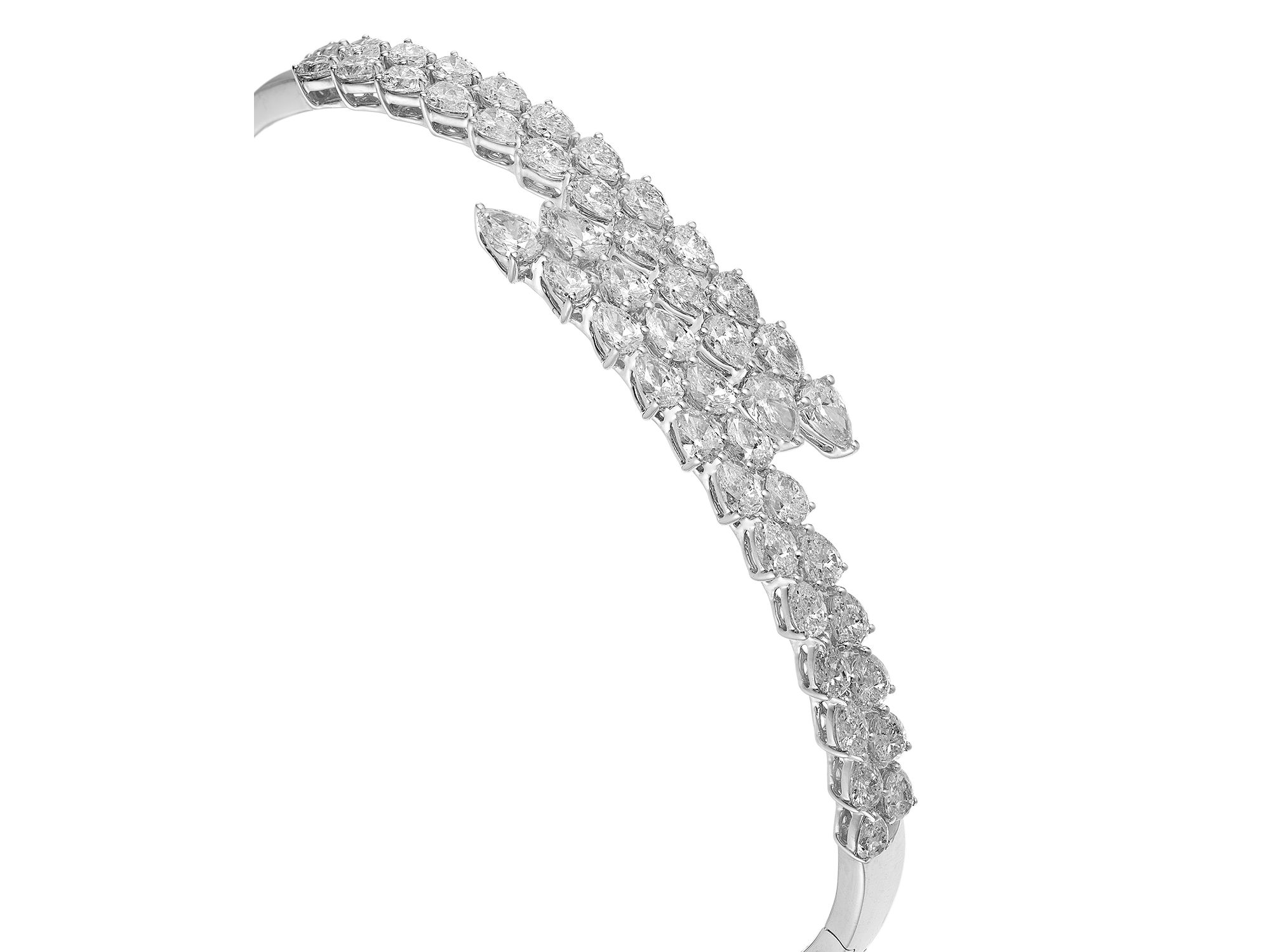Luxe Collection Diamond Bypass Bracelet in 18K White Gold, 3.92 tcw — Image 3