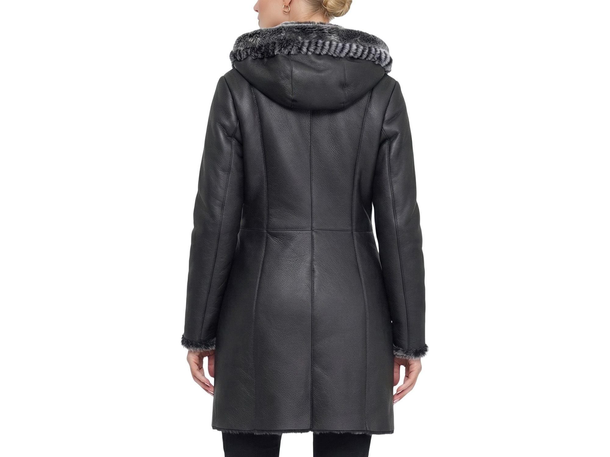 Merino Shearling Lamb Parka with Whipstitch Trim — Image 3