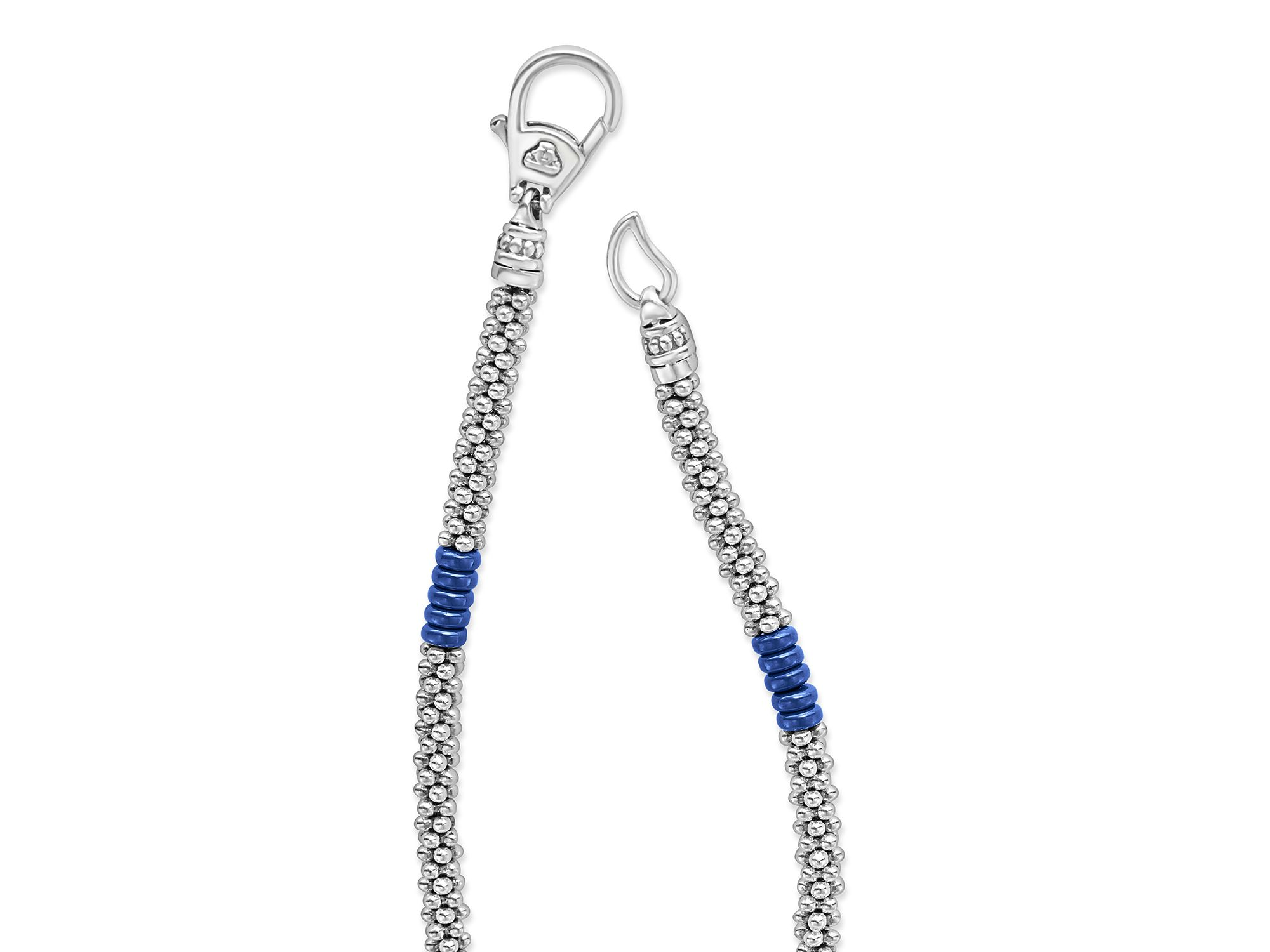 Blue Caviar Silver Station Ceramic Beaded Necklace, 16" — Image 3