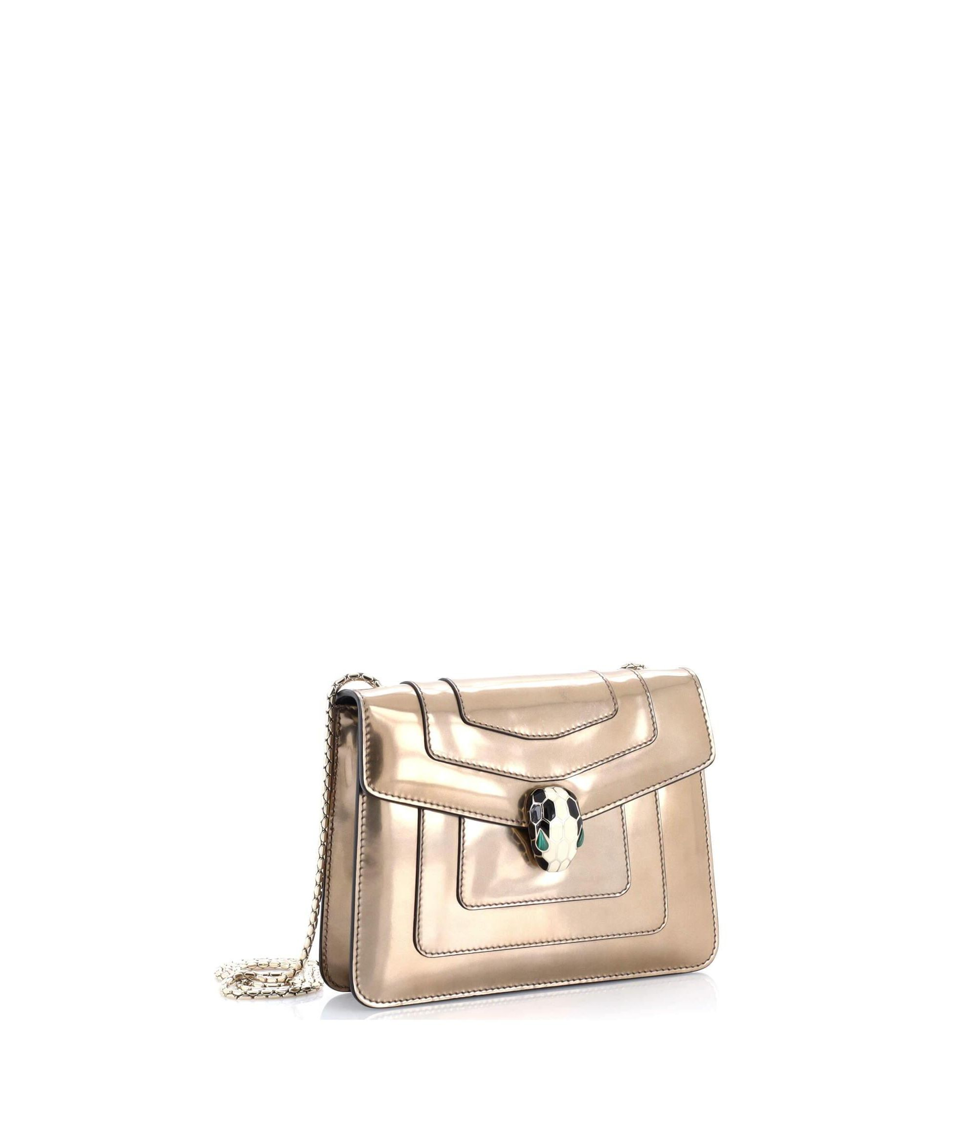Small Serpenti Forever Square Shoulder Bag Metallic Leather — Image 4