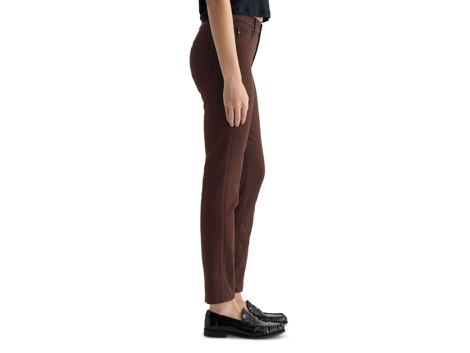 Mari Mid Rise Slim Straight Jeans in Coffee Bean — Image 7