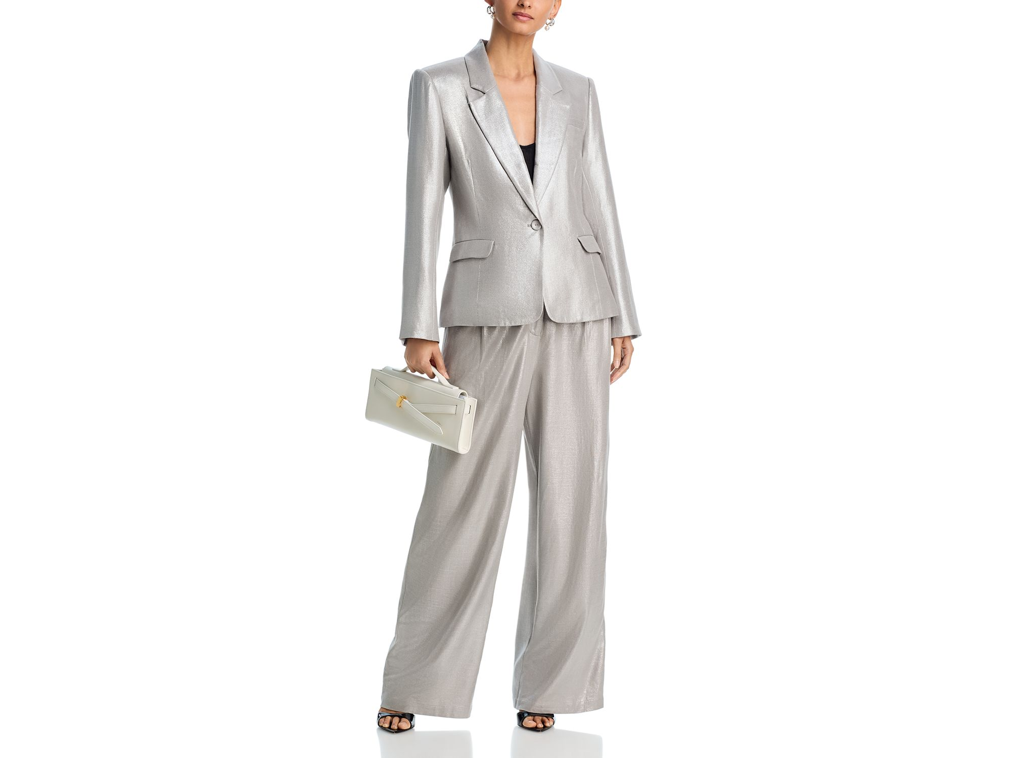 Metallic Linen Blend Pants — Image 4
