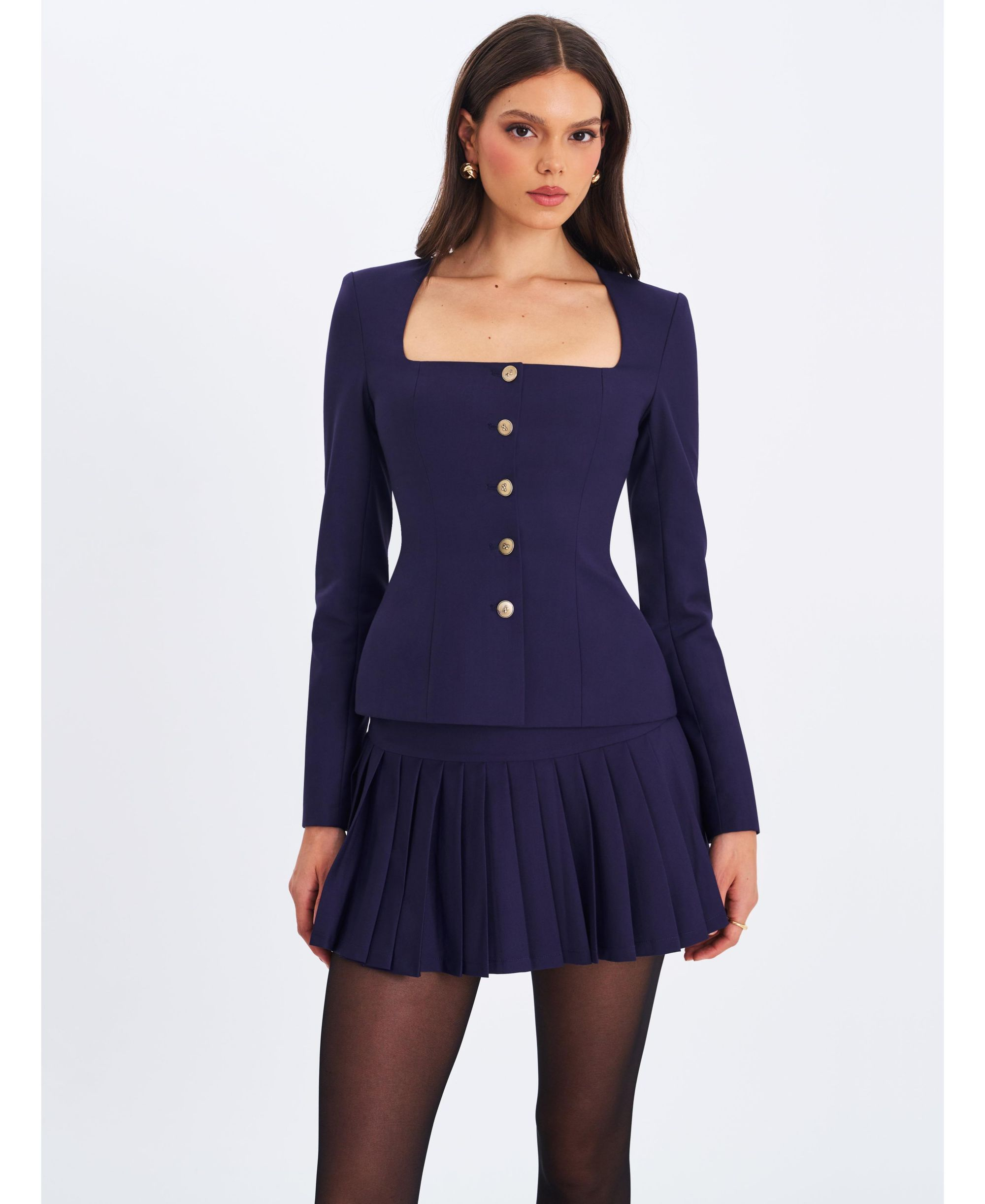 Skylar Pleated A-Line Mini Skirt — Image 6