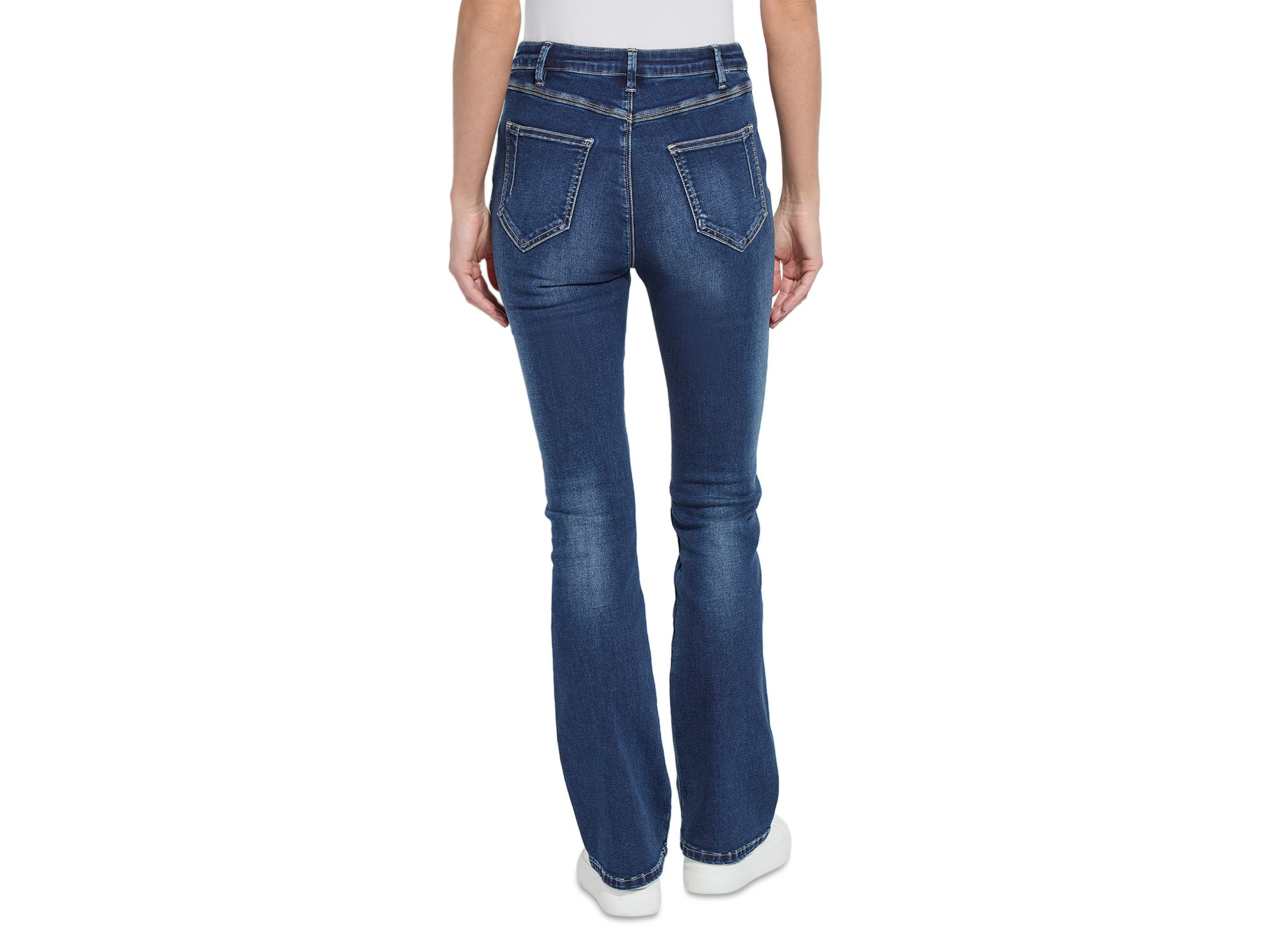 Estelle Everyday Flare Jeans in Dark Mid Wash — Image 4