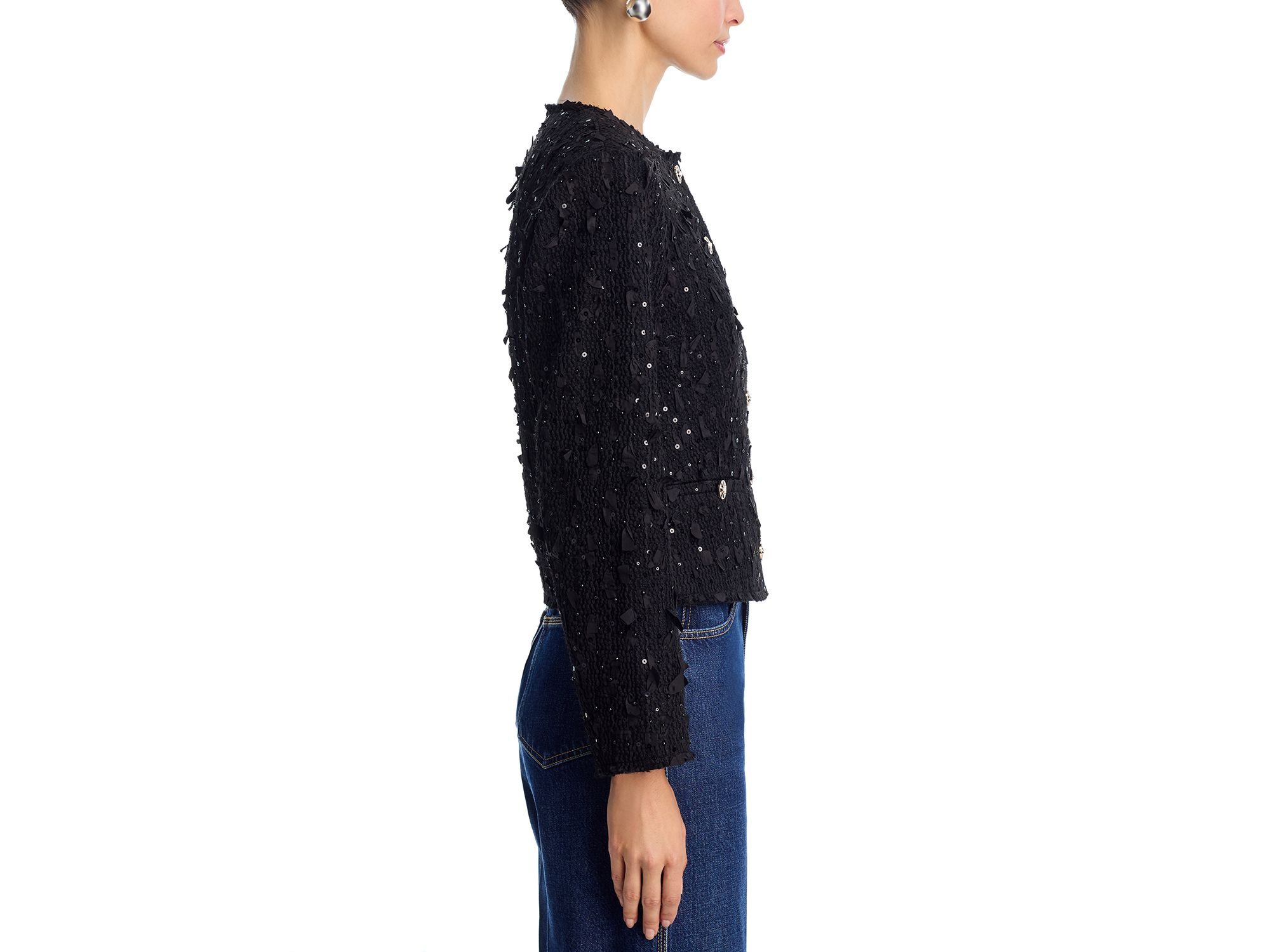 Ribbon Sequinned Tweed Jacket — Image 5