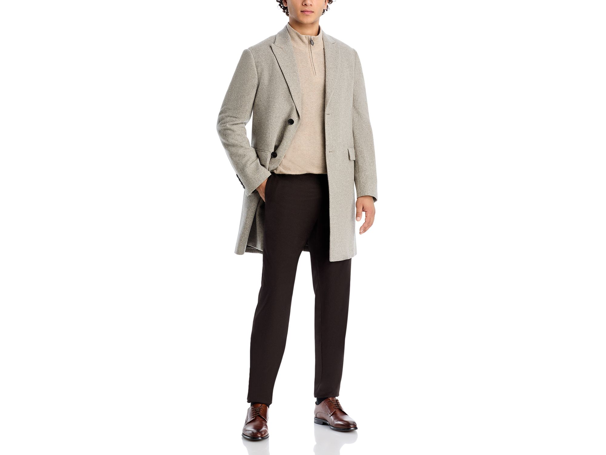 Sutton Wool & Cashmere Herringbone Top Coat — Image 7