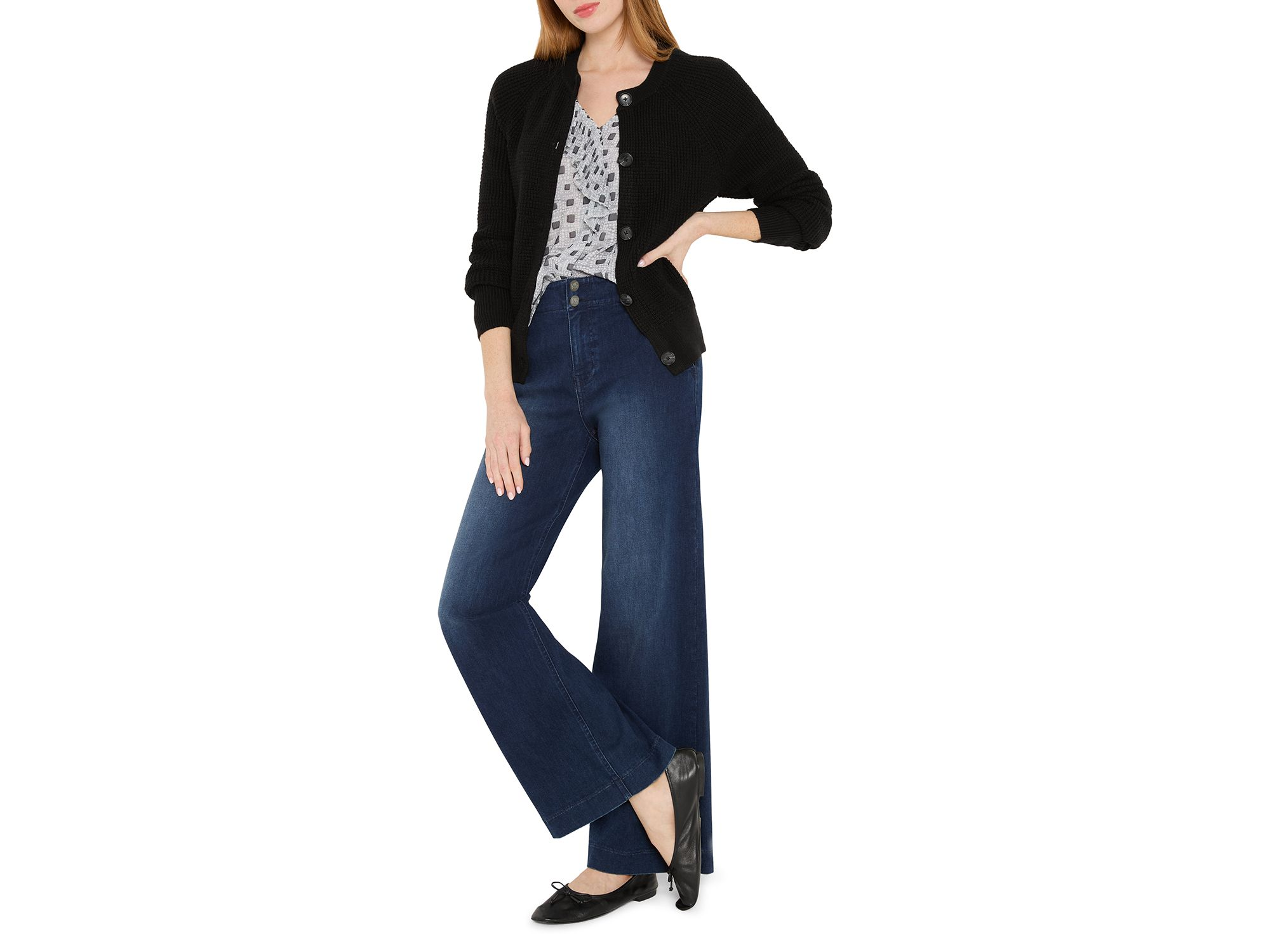 Dotty Squares Ruffle Top — Image 4