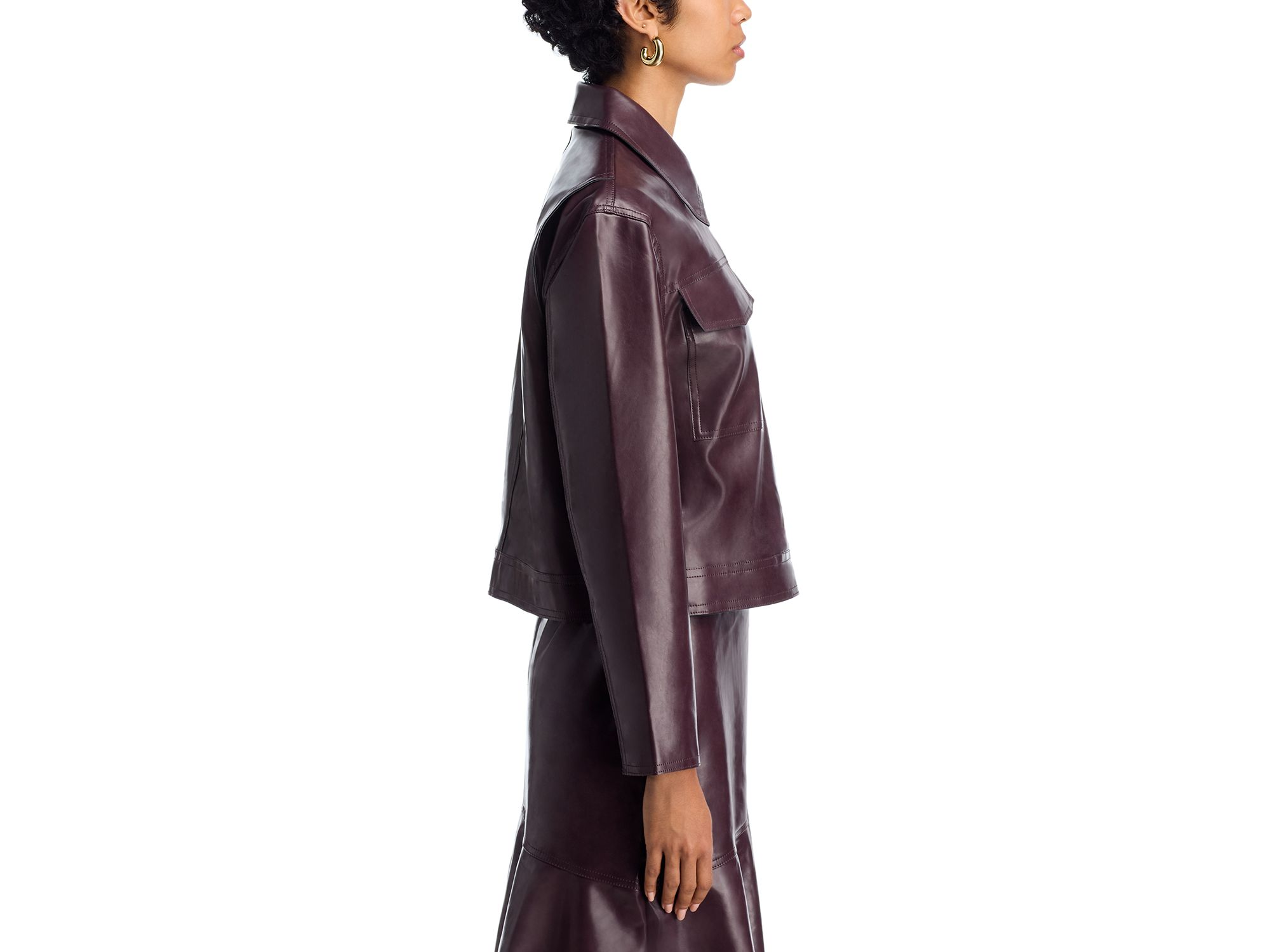 Kayleigh Faux Leather Bomber Jacket — Image 6