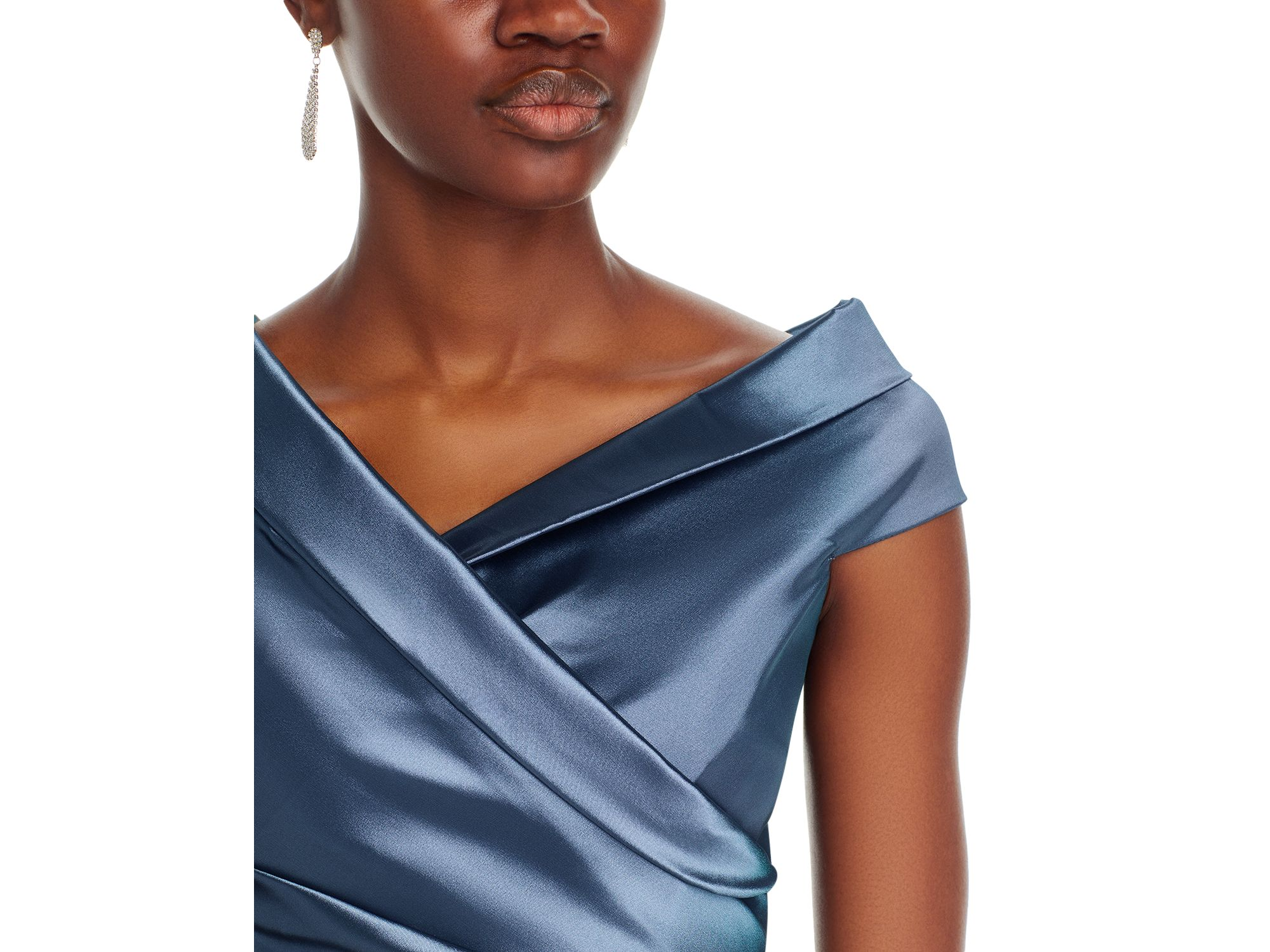 Ruched Cape Neck Gown — Image 3