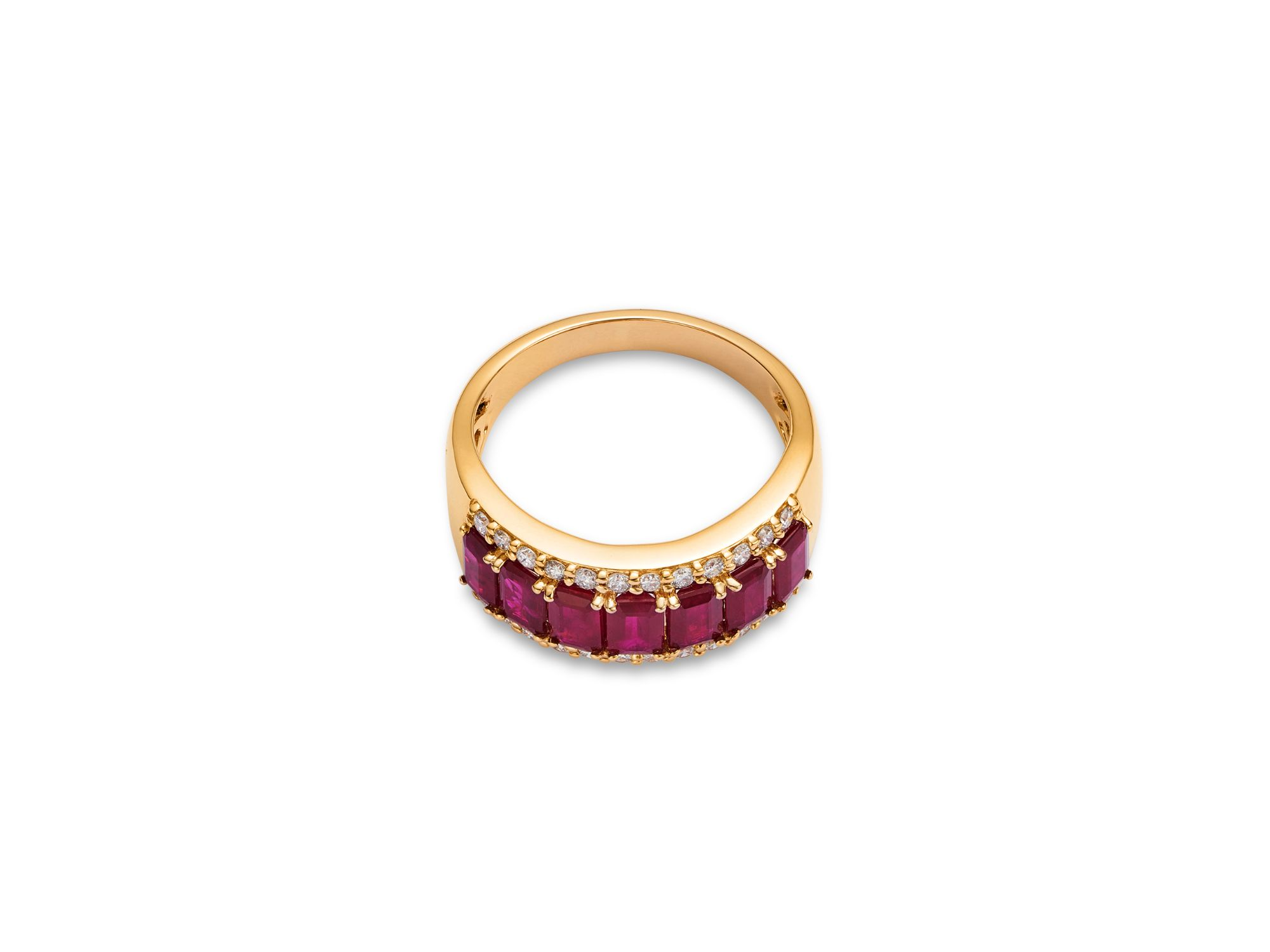 Ruby & Diamond Band in 14K Yellow Gold — Image 3