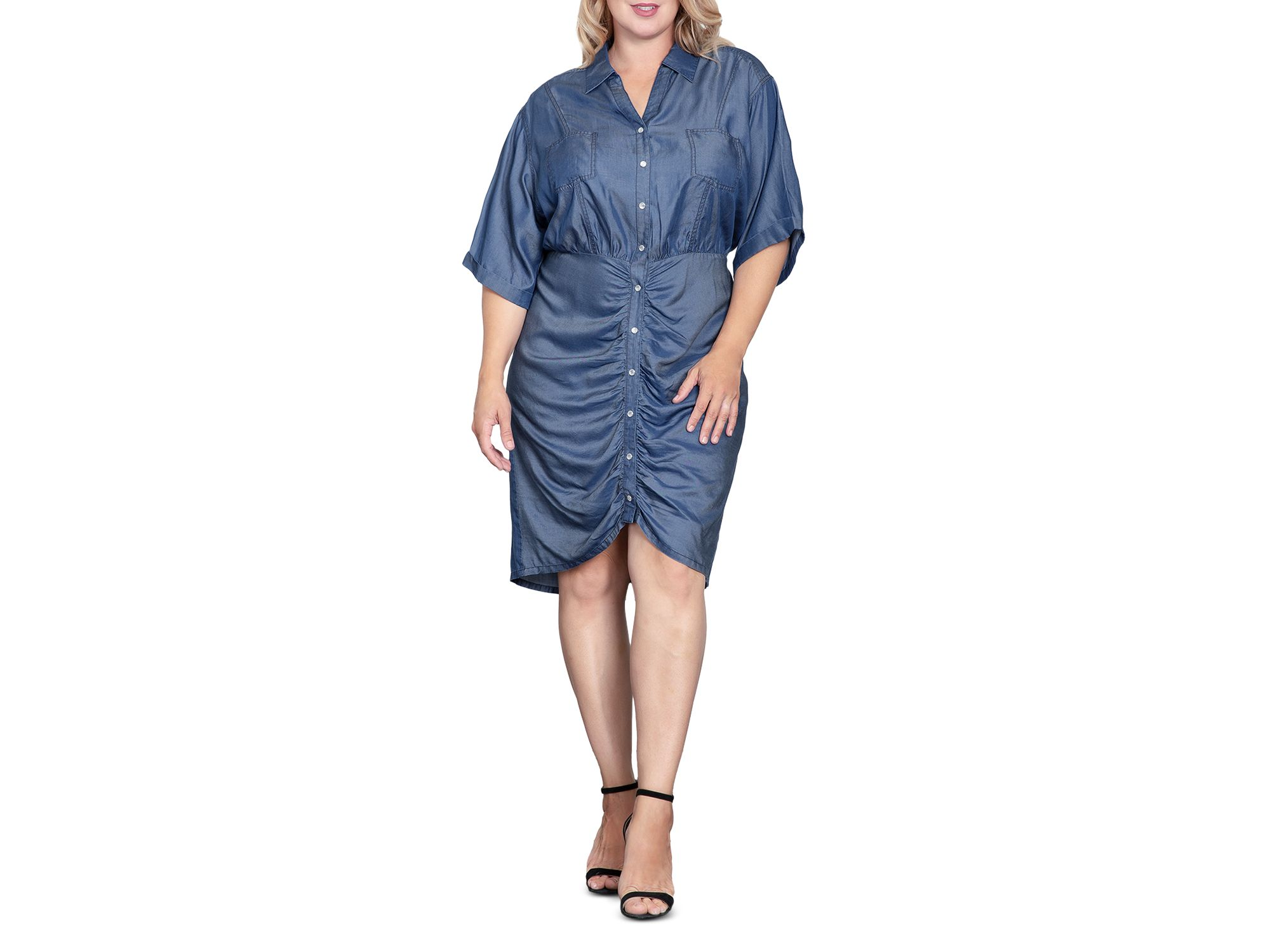 Plus Size Denim Shirt Dress — Image 3