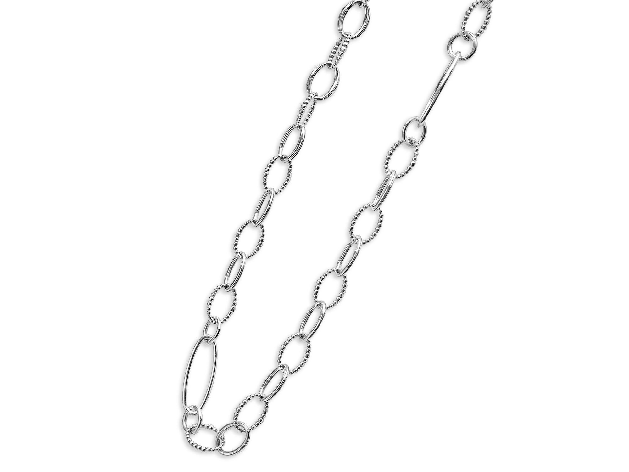 Sterling Signature Caviar Oval Link Chain Necklace, 20" — Image 4