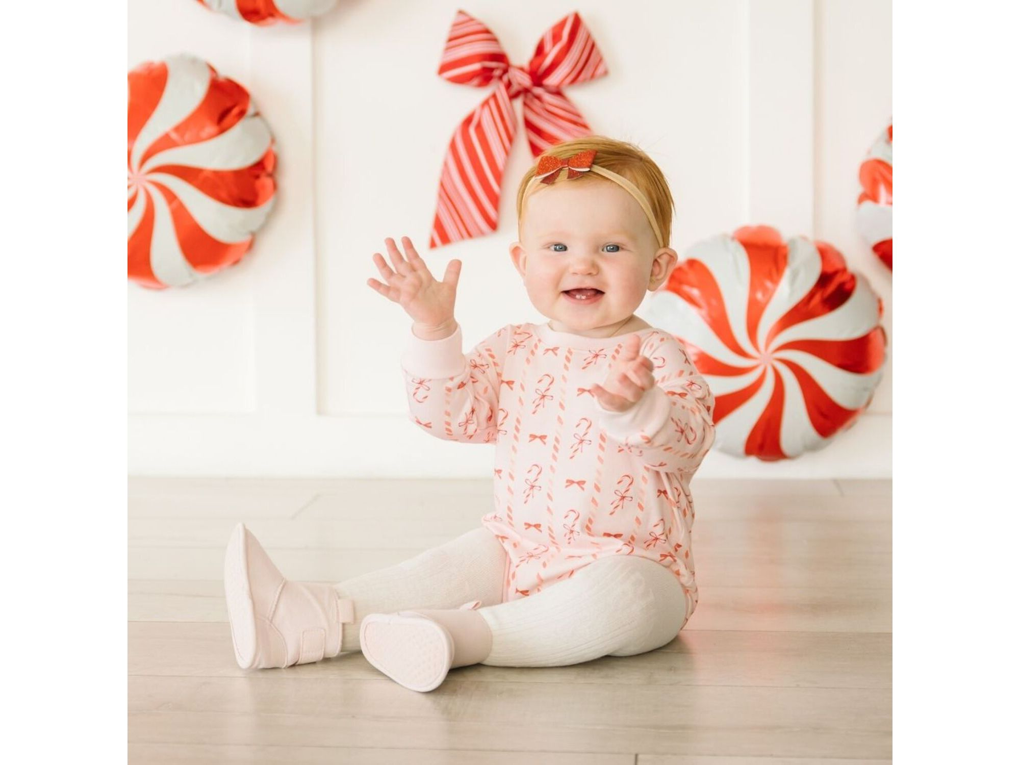 Girls' Red Glitter Christmas Bow Baby Headband - Baby — Image 3