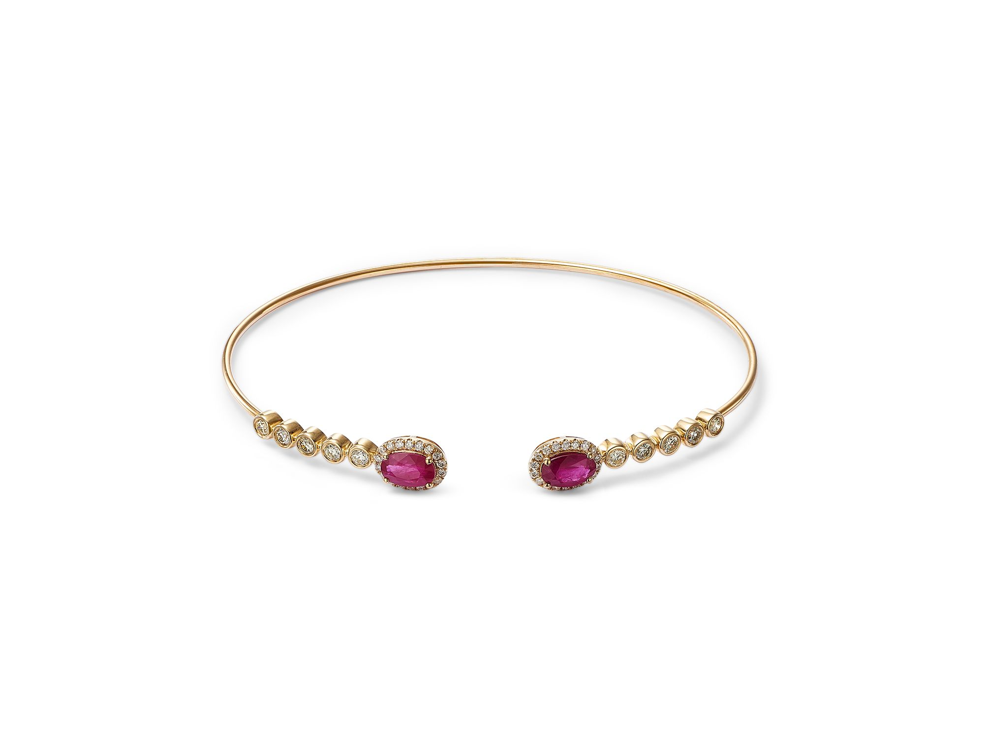Ruby & Diamond Bracelet in 14K Yellow Gold 0.53 tcw — Image 3