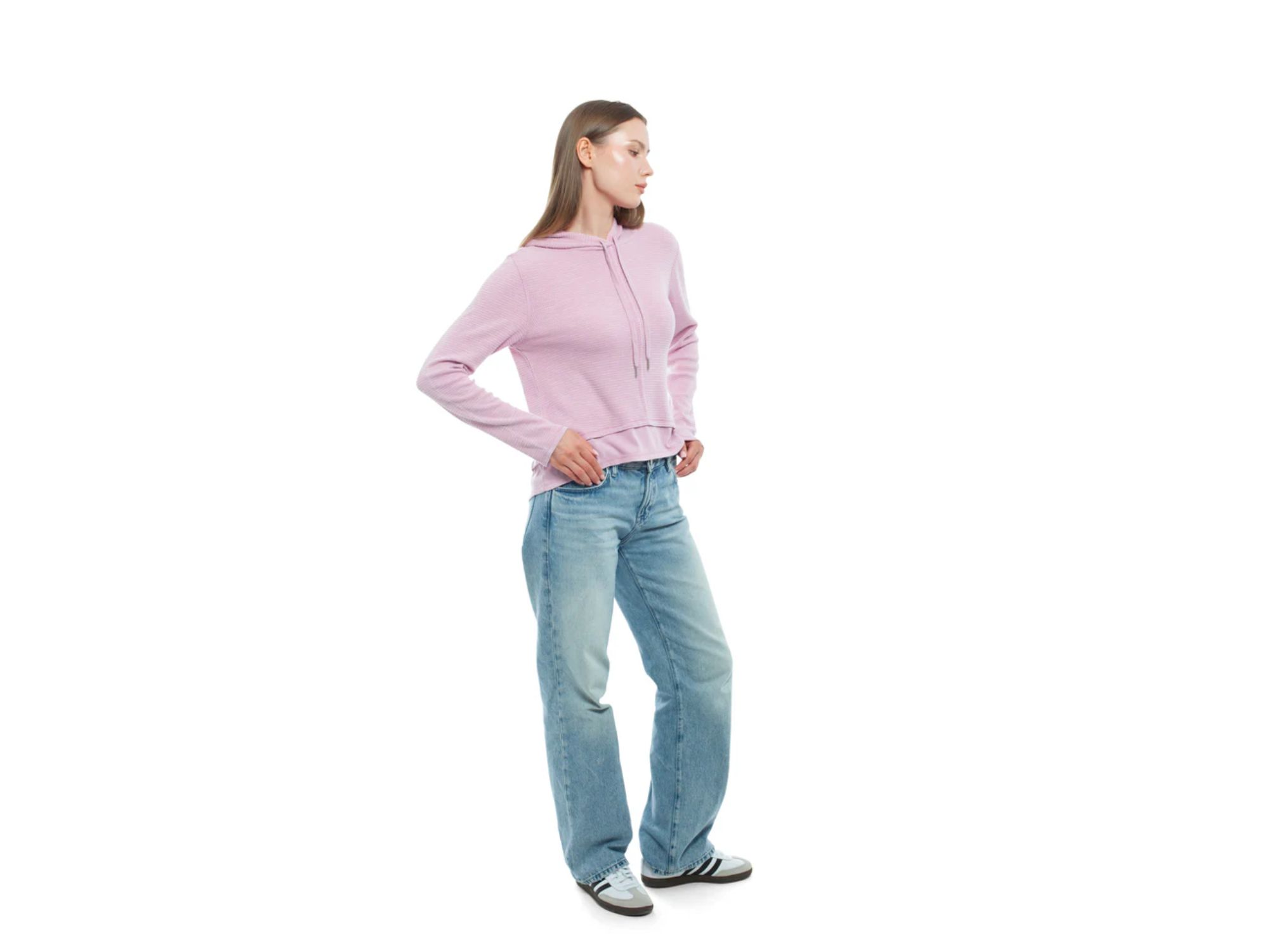 Double Peplum Drawsting Hoodie — Image 5