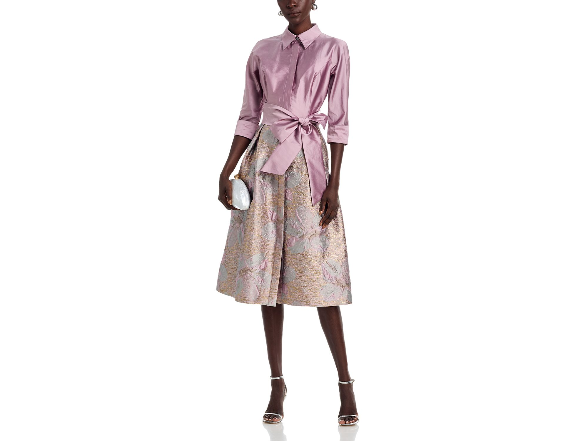 Taffeta Jacquard Shirtdress — Image 4