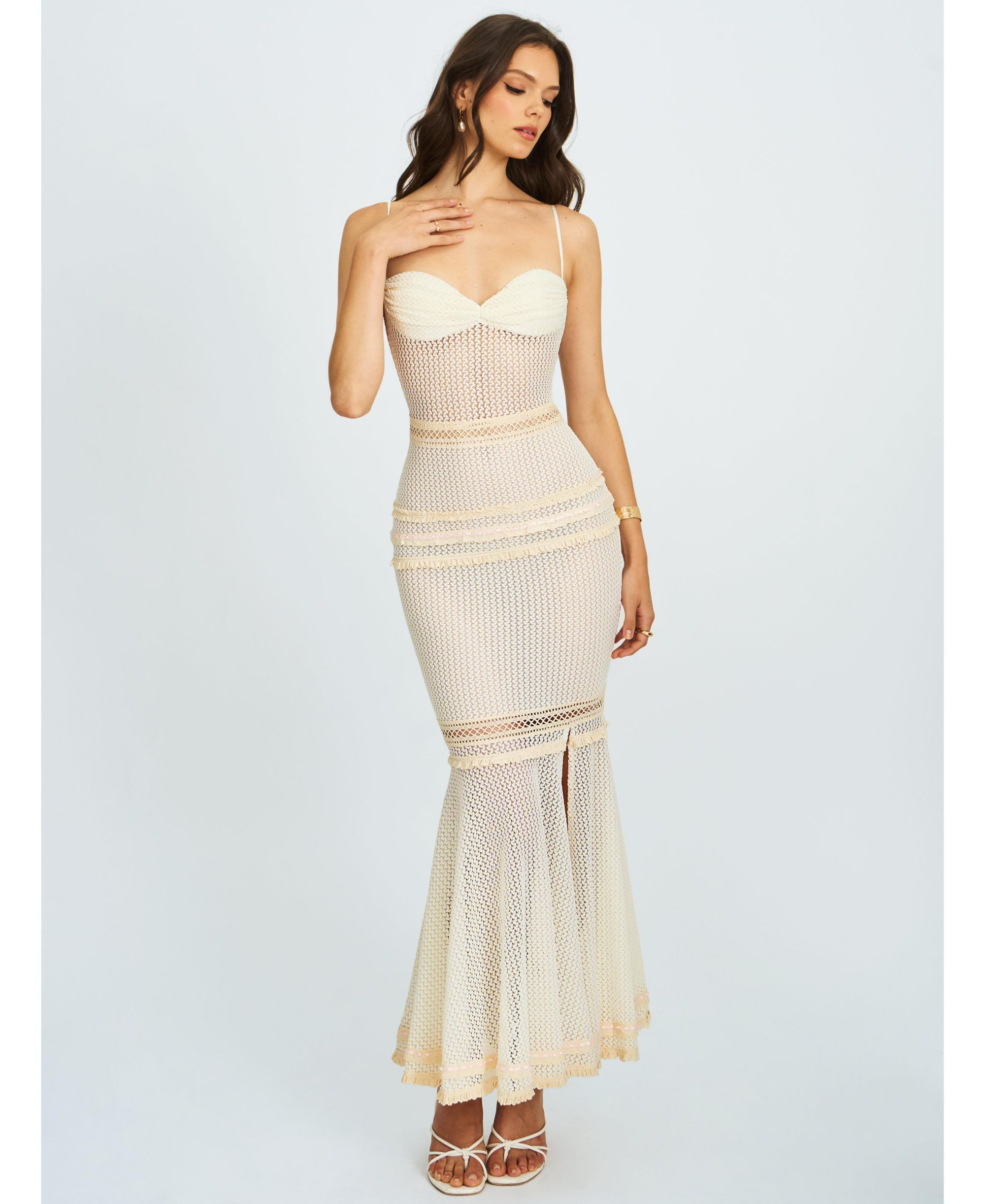 Pallas Lace Trim Crochet Mermaid Maxi Dress — Image 3