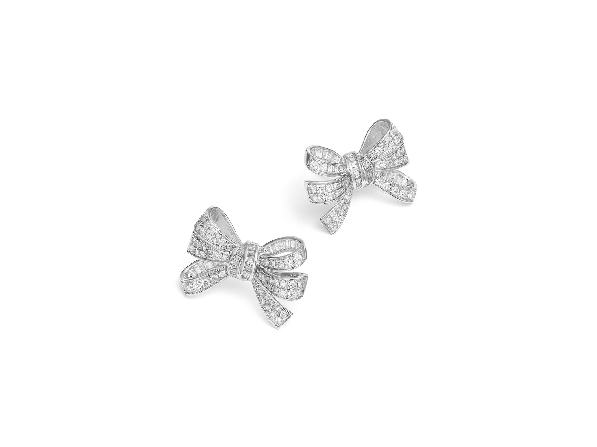 Diamond Pavé Bow Stud Earrings in 14K White Gold, 2.00 tcw — Image 5